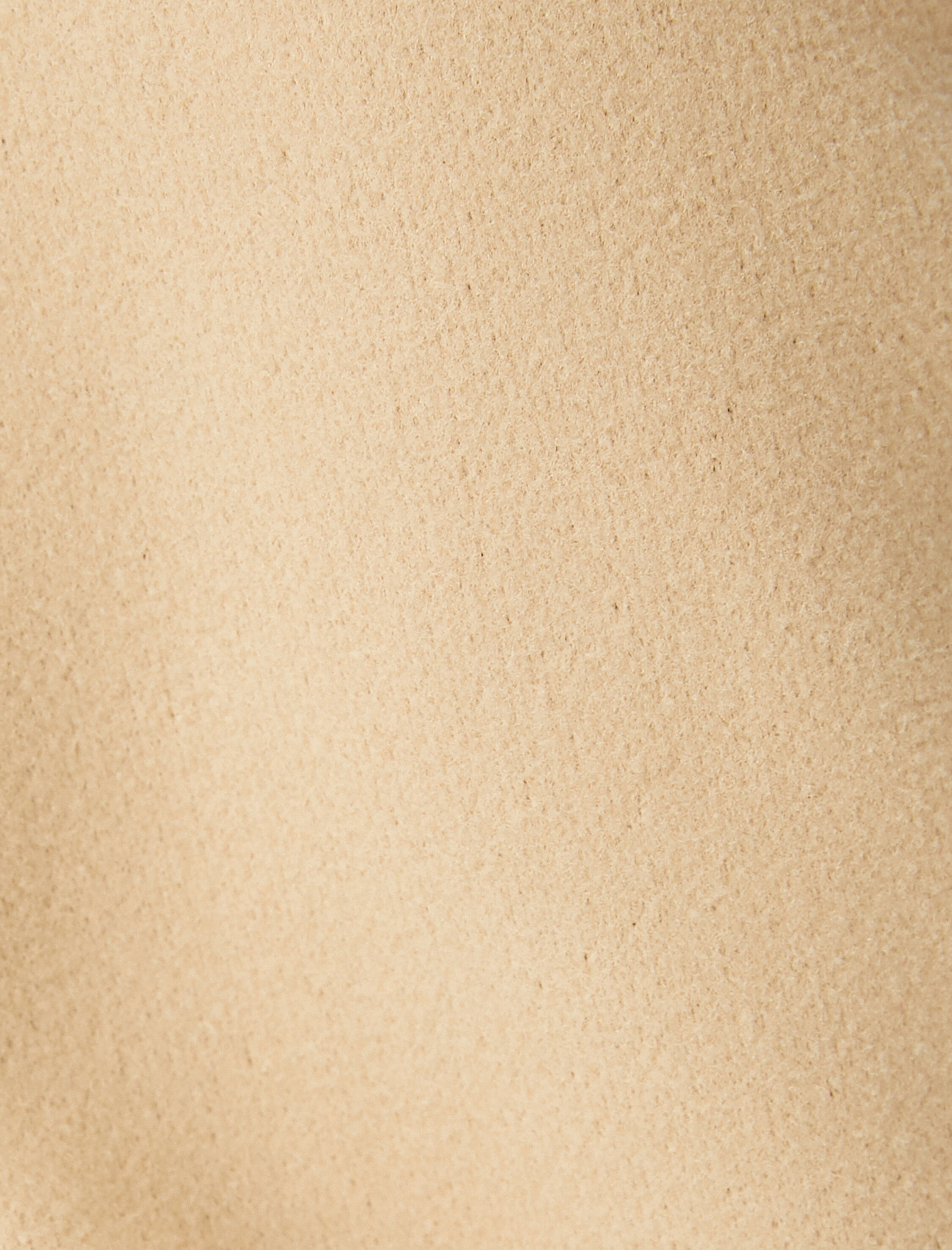   Uzun Kaşe Kaban Kruvaze Düğmeli Cep Detaylı Beli Kuşaklı