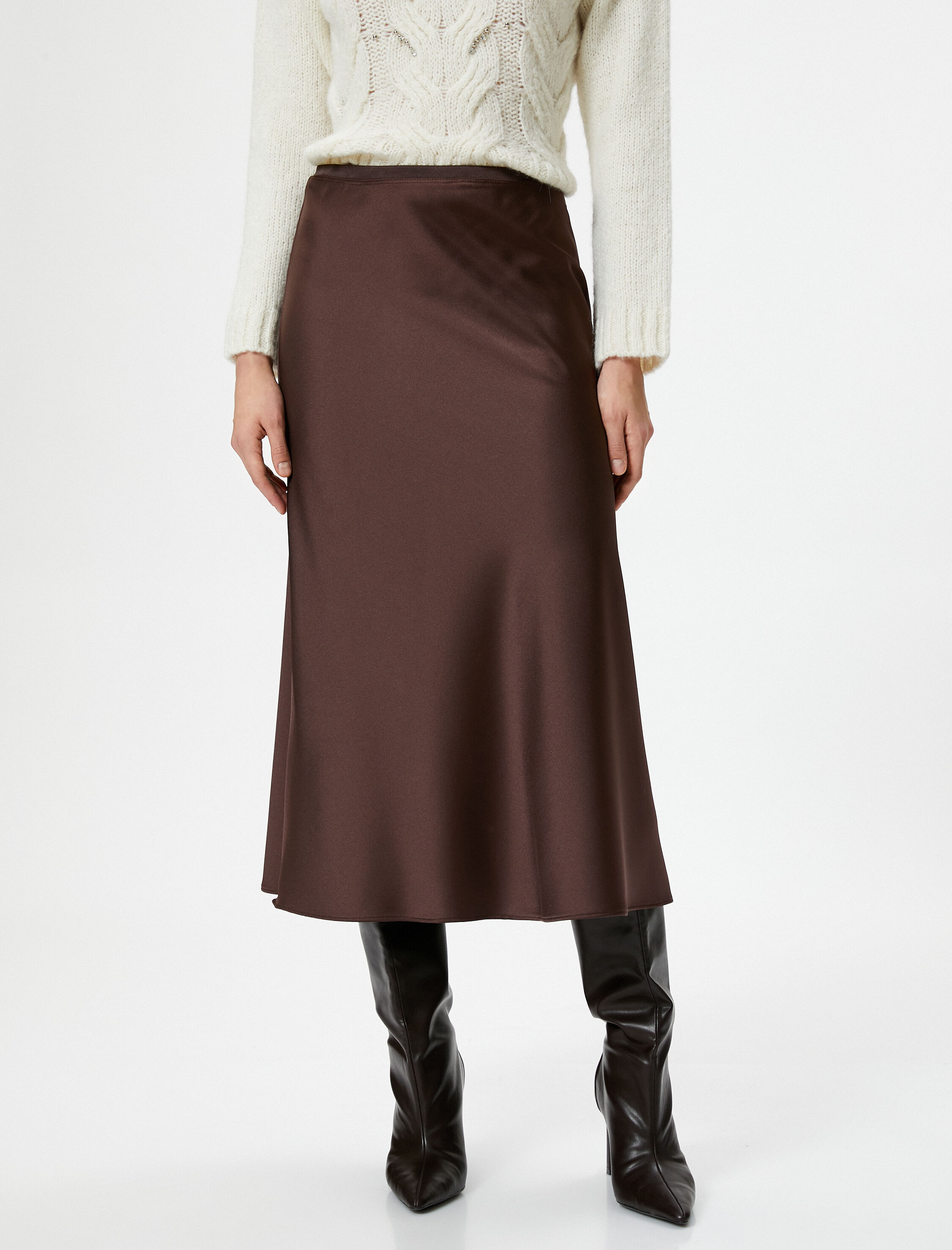   Şahika Ercümen X Koton - Midi Saten Etek