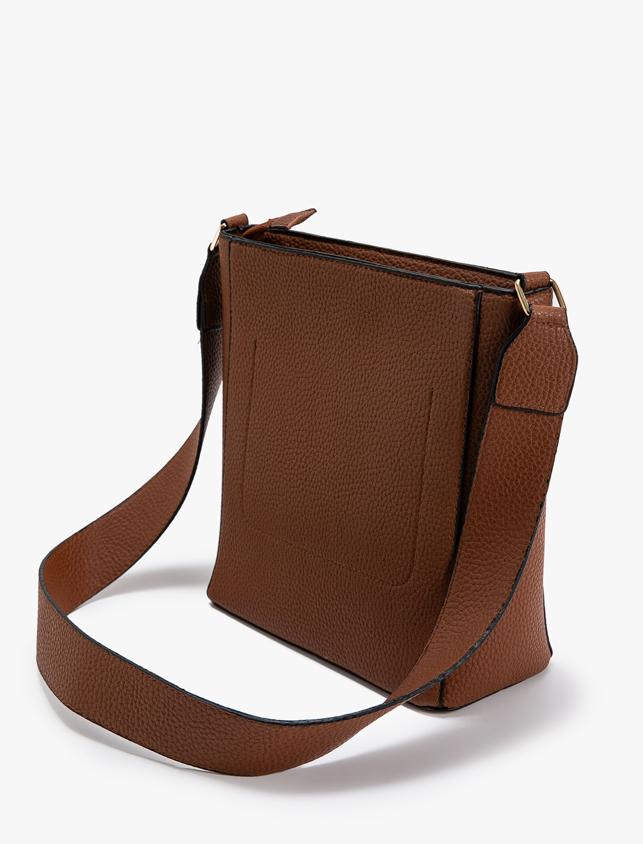  Kadın Postacı Çanta Askılı Suni Deri Görünümlü Fermuarlı Ön Cepli