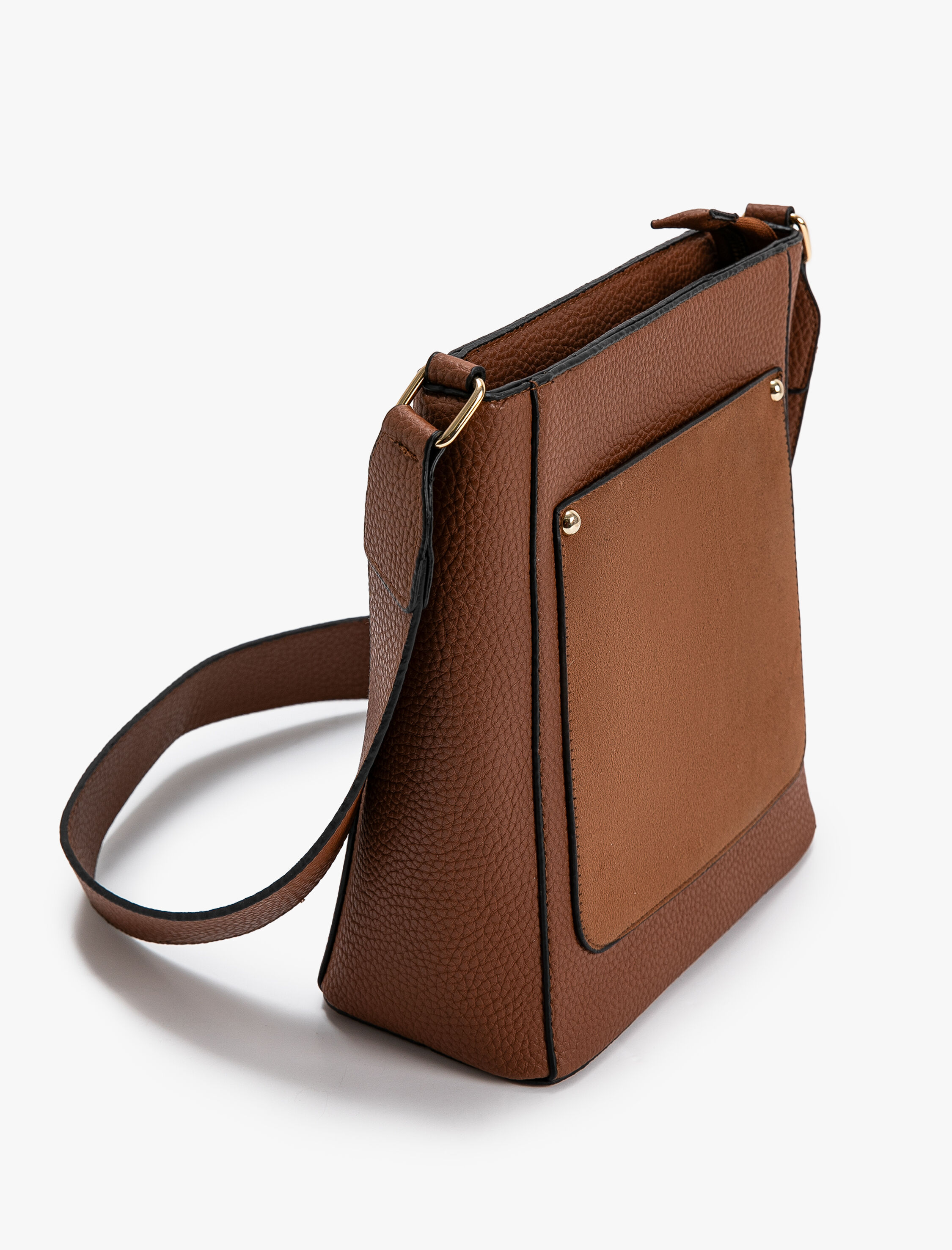  Kadın Postacı Çanta Askılı Suni Deri Görünümlü Fermuarlı Ön Cepli