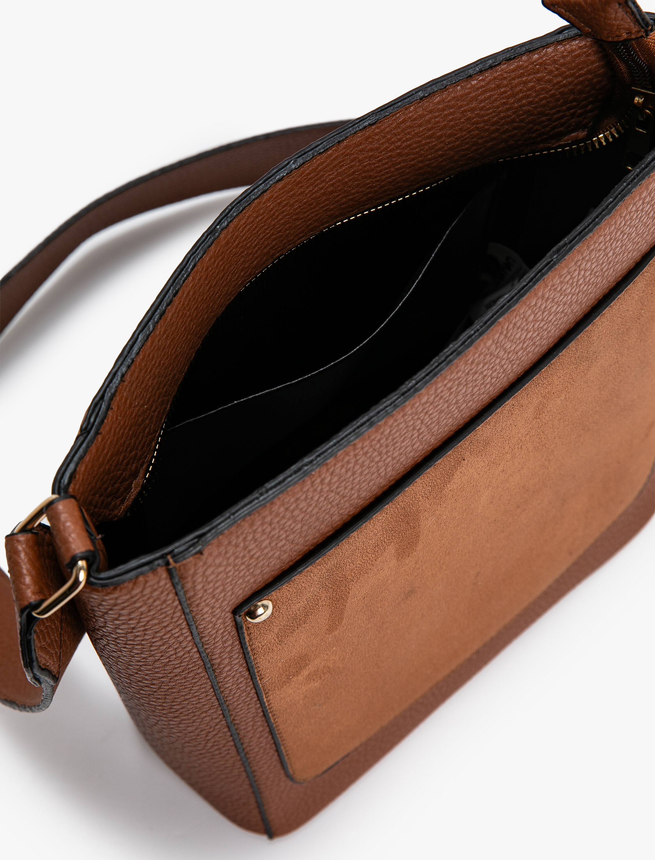  Kadın Postacı Çanta Askılı Suni Deri Görünümlü Fermuarlı Ön Cepli