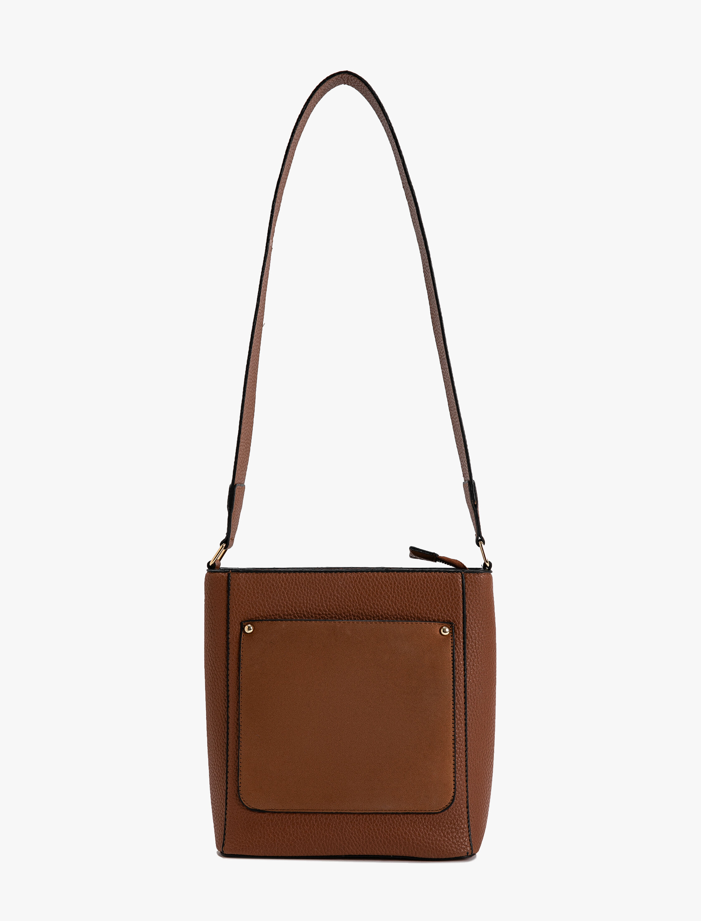  Kadın Postacı Çanta Askılı Suni Deri Görünümlü Fermuarlı Ön Cepli