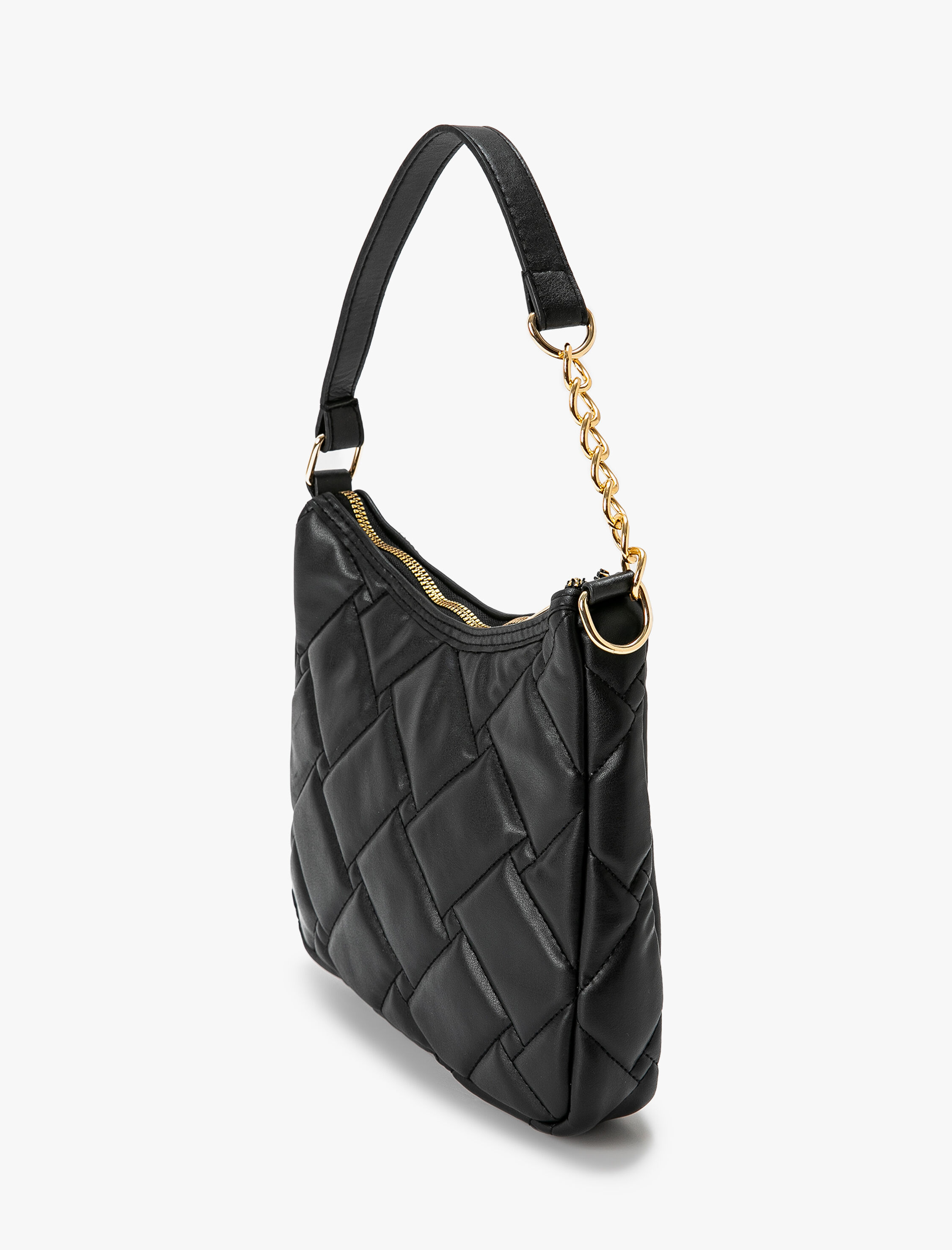  Kadın Kapitone Kol Çantası Suni Deri Zincir Askı Detaylı Fermuarlı