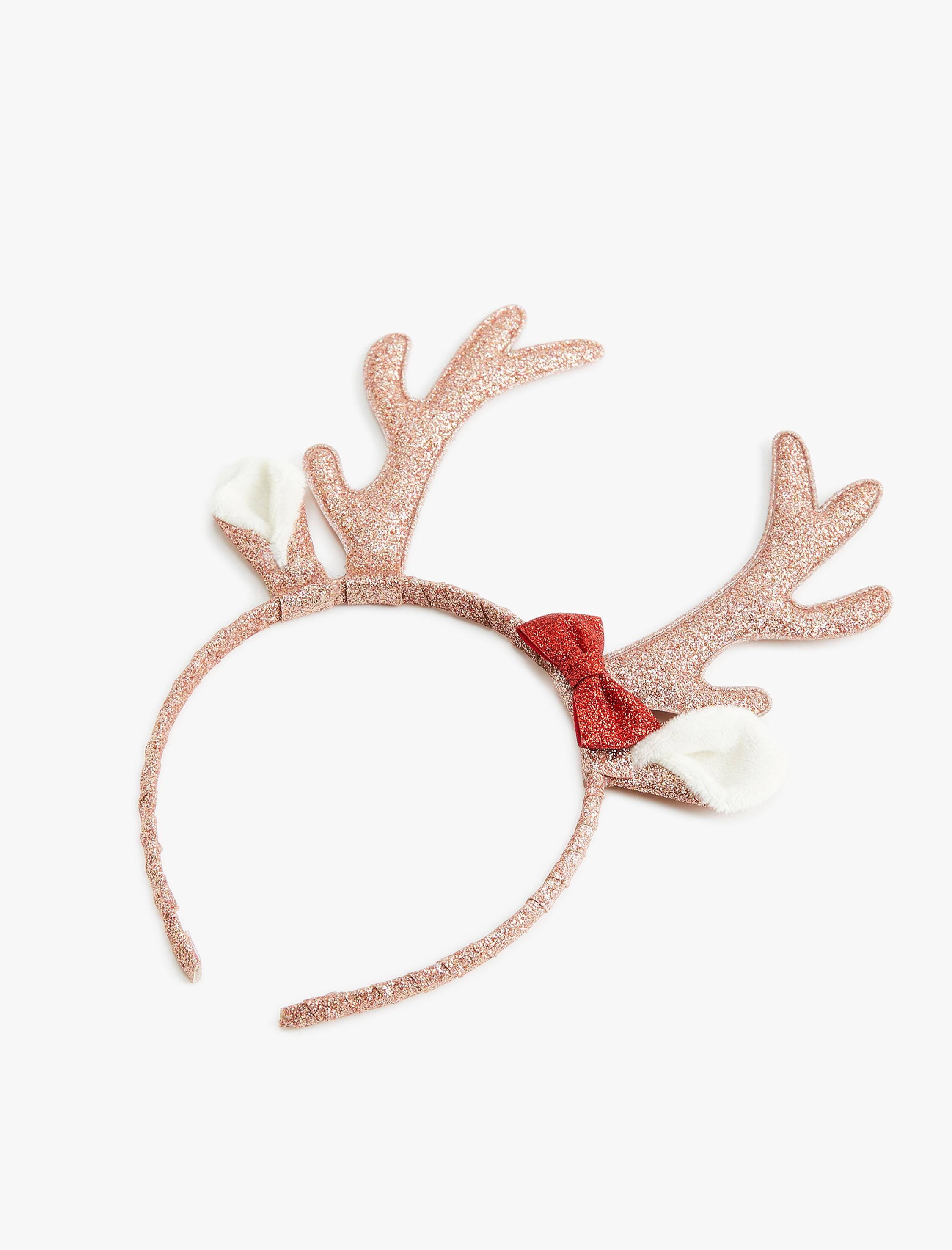  Kız Çocuk Yılbaşı Tacı Simli Kulak ve Geyik Boynuzu Aplikeli