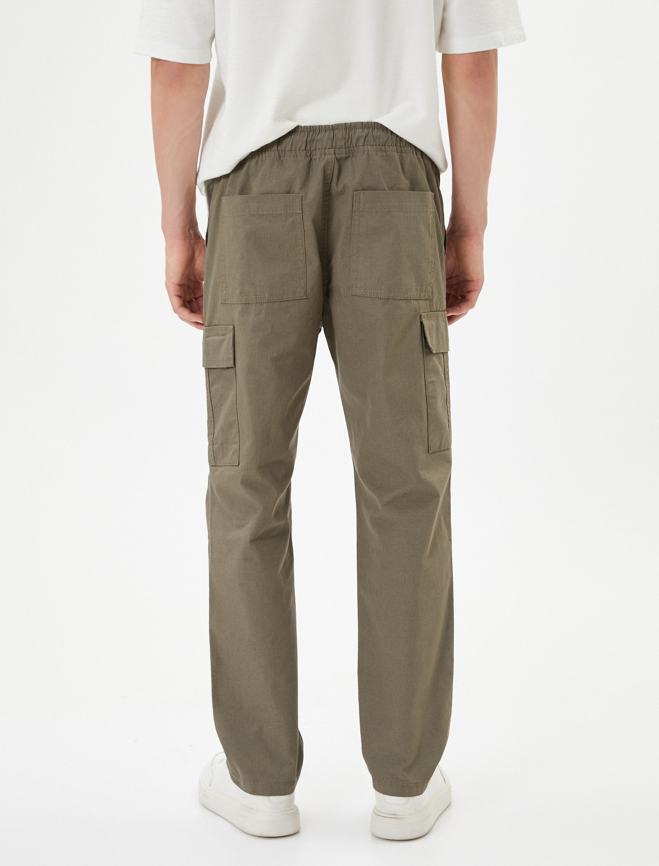   Paraşüt Pantolon Beli Bağcıklı Kargo Cep Detaylı