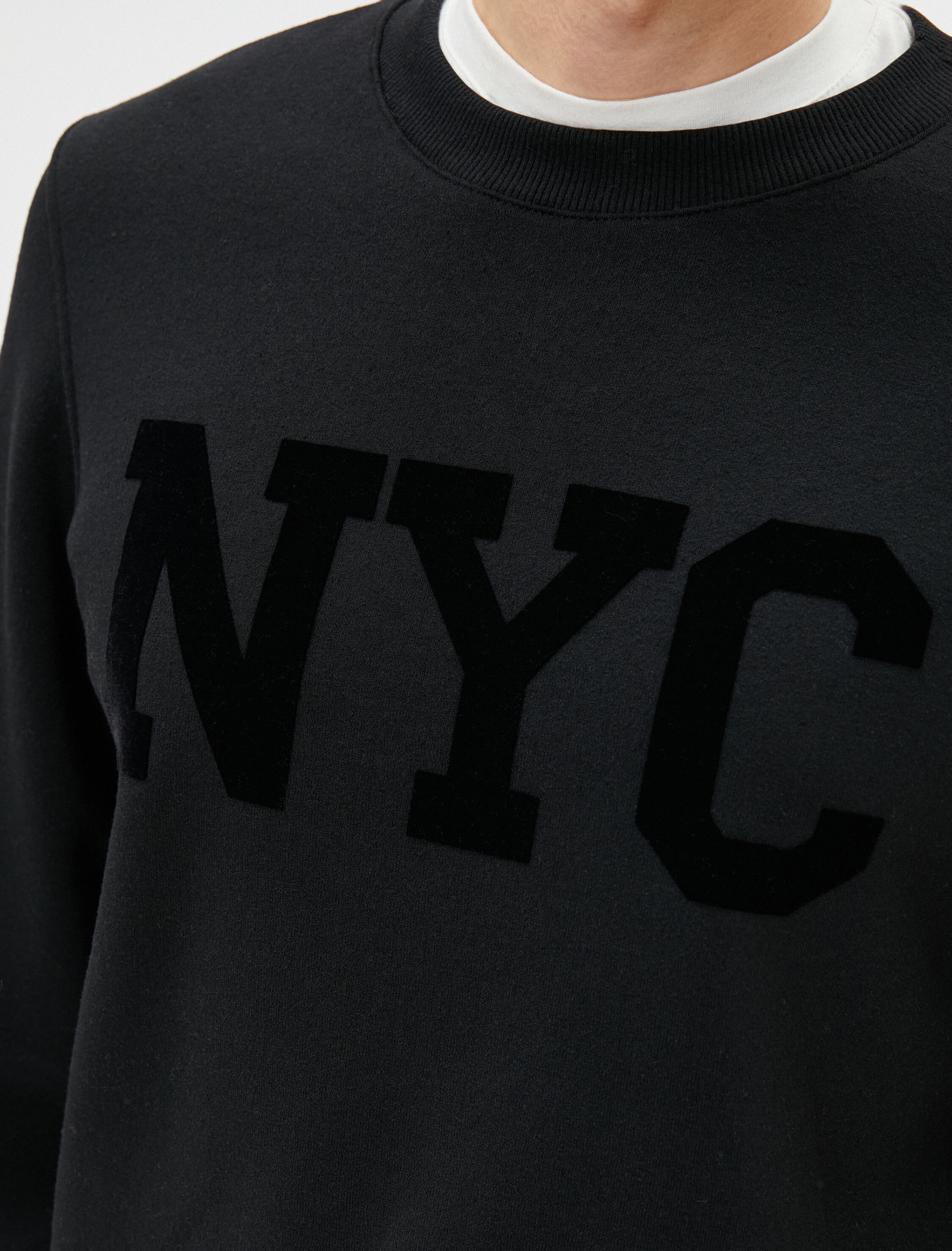   Bisiklet Yaka Sweatshirt Slogan Baskılı Uzun Kollu