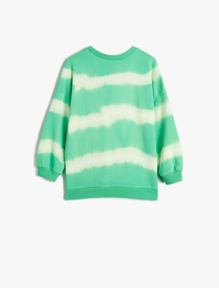 Kız Çocuk Batik Sweatshirt Uzun Kollu Bisiklet Yaka