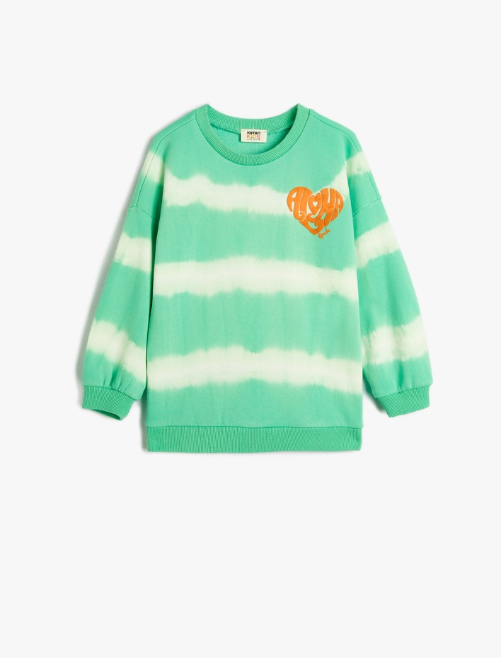 Kız Çocuk Batik Sweatshirt Uzun Kollu Bisiklet Yaka