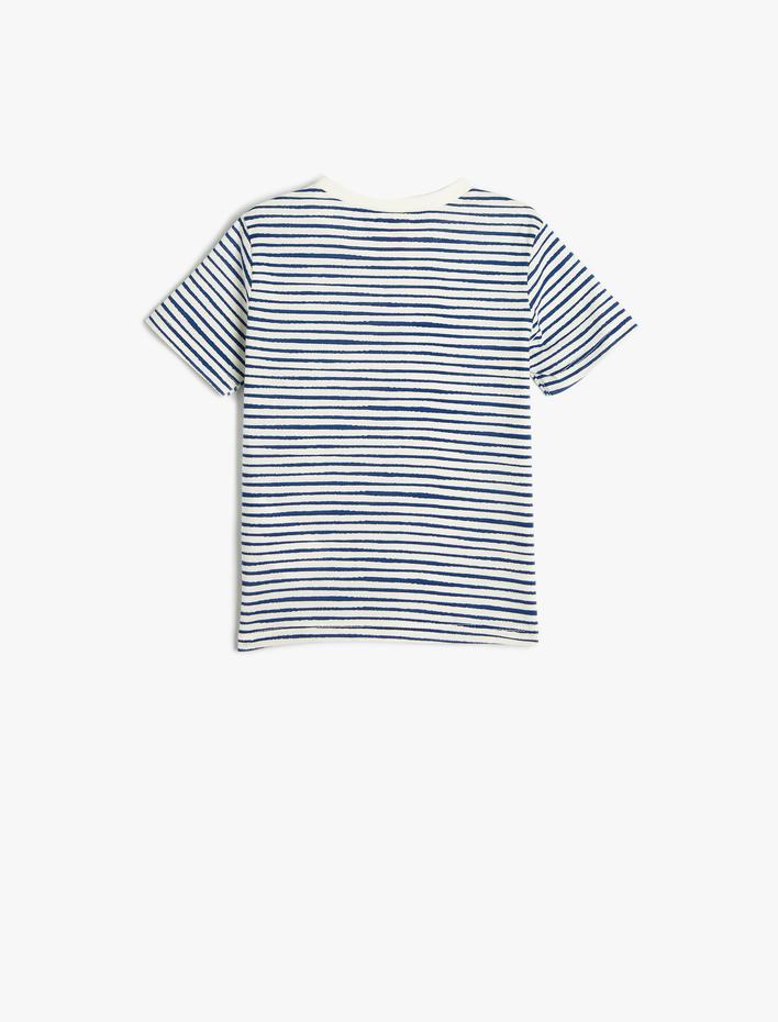 Erkek Bebek Pamuklu Tişört Kısa Kollu Bisiklet Yaka