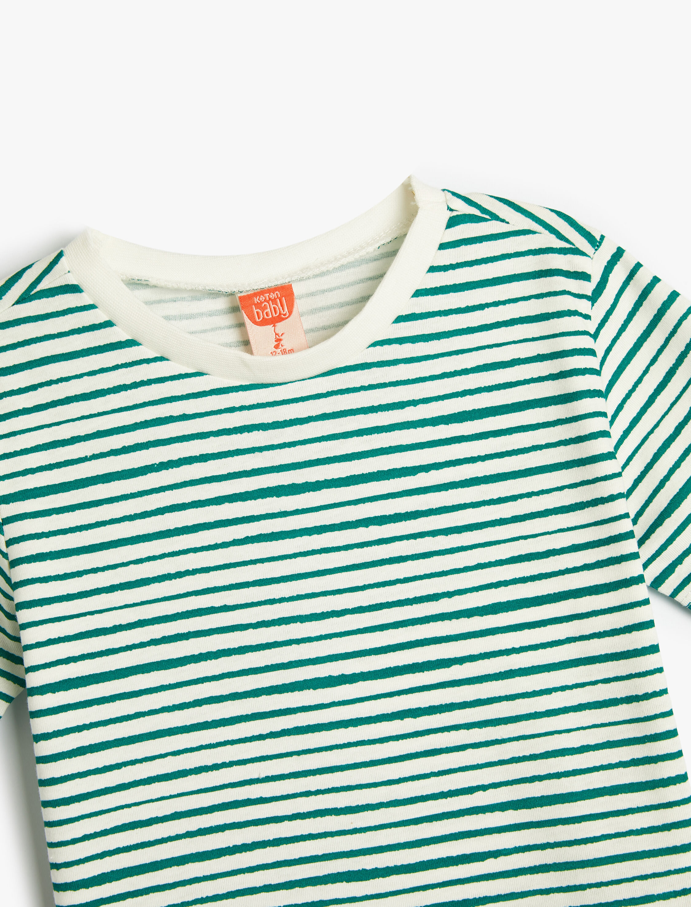 Erkek Bebek Pamuklu Tişört Kısa Kollu Bisiklet Yaka