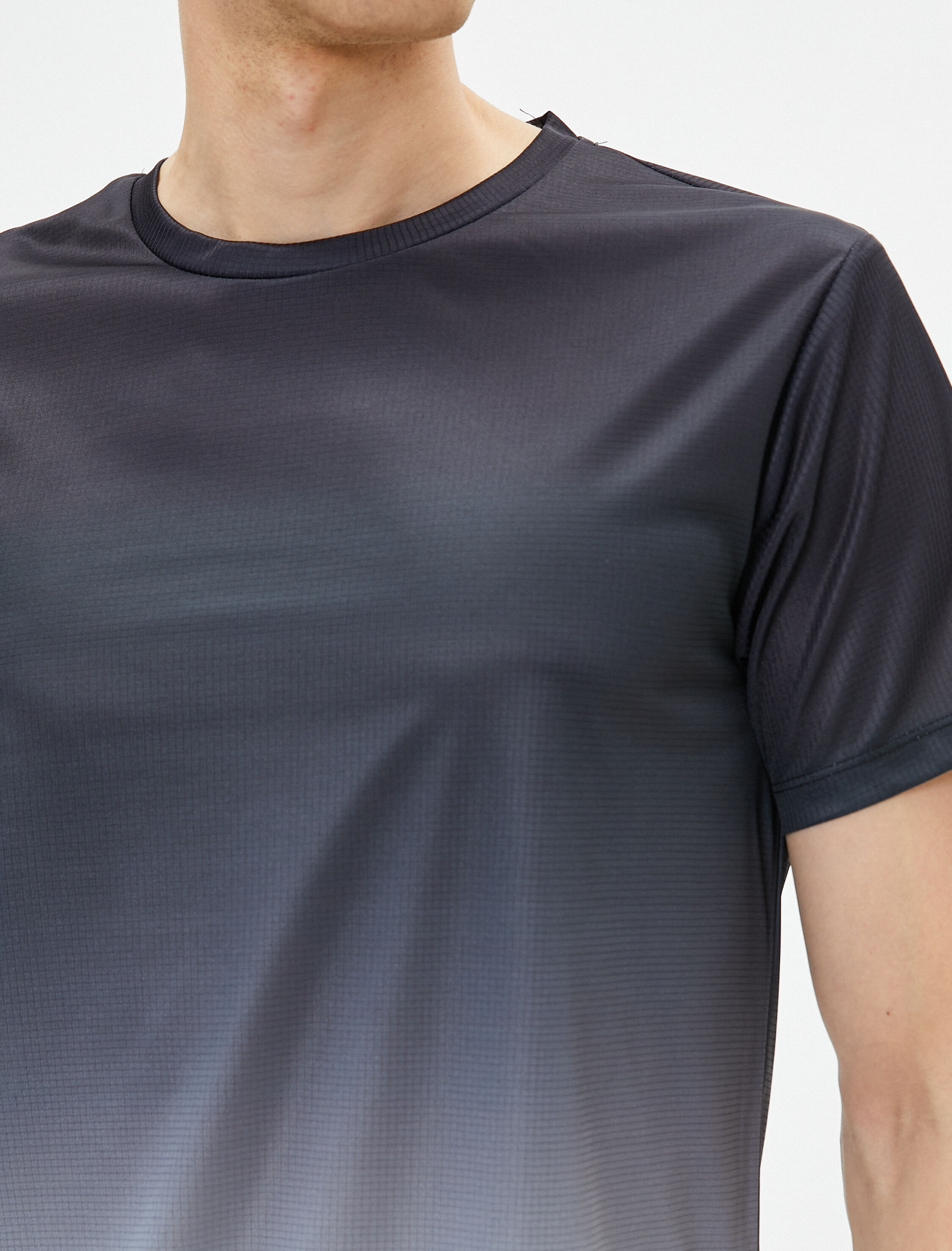   Spor Tişört Soyut Desenli Bisiklet Yaka Kısa Kollu