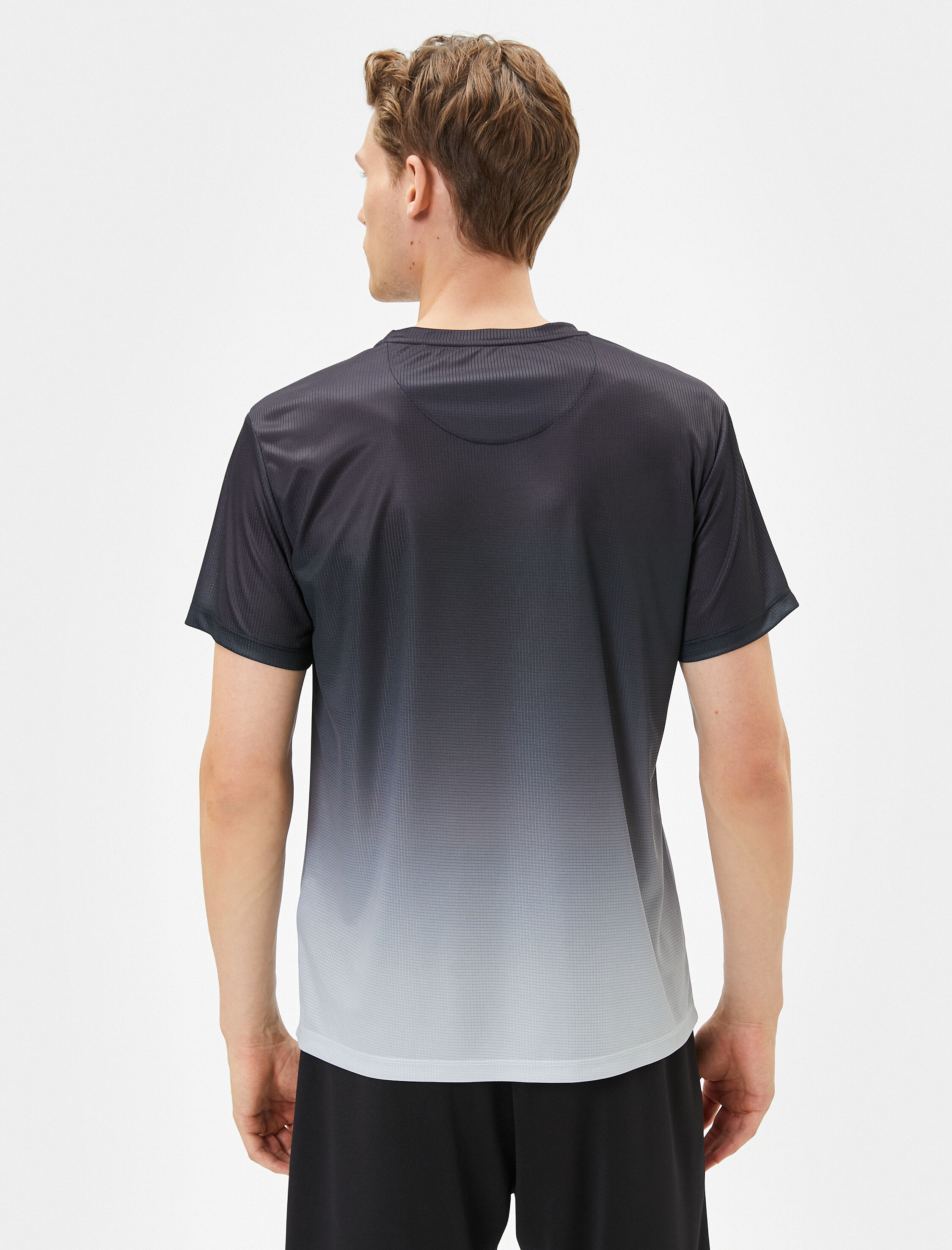   Spor Tişört Soyut Desenli Bisiklet Yaka Kısa Kollu