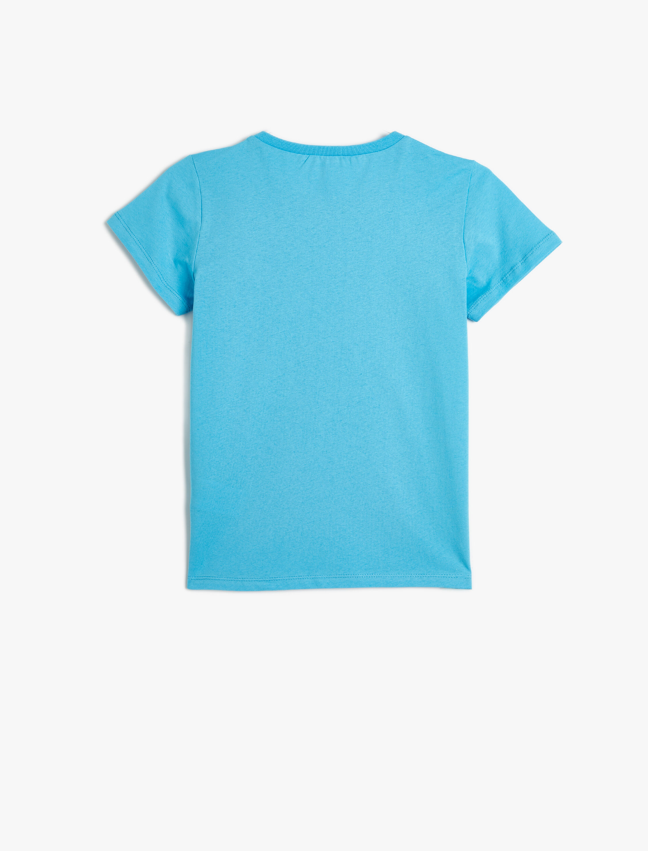  Kız Çocuk Tişört Kısa Kollu Slogan Baskılı Pamuklu