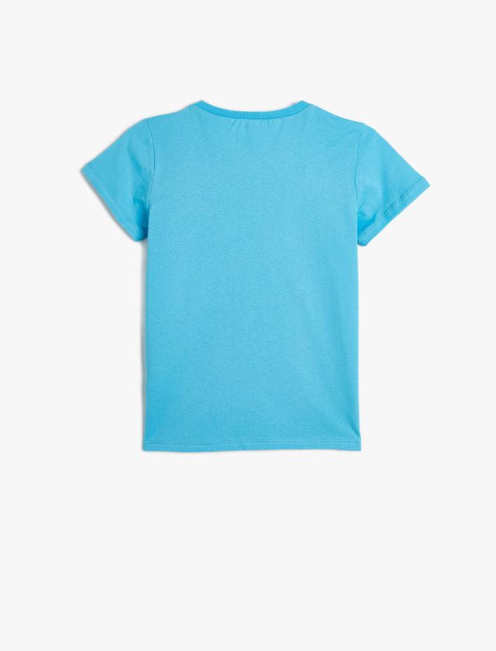 Kız Çocuk Tişört Kısa Kollu Slogan Baskılı Pamuklu