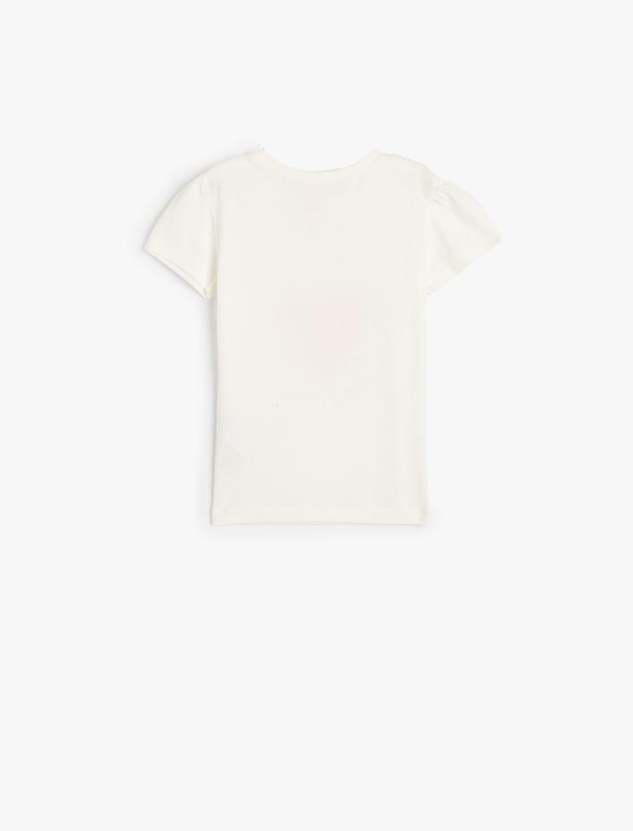 Kız Bebek Tişört Kısa Kollu Kalp Baskılı Pamuklu