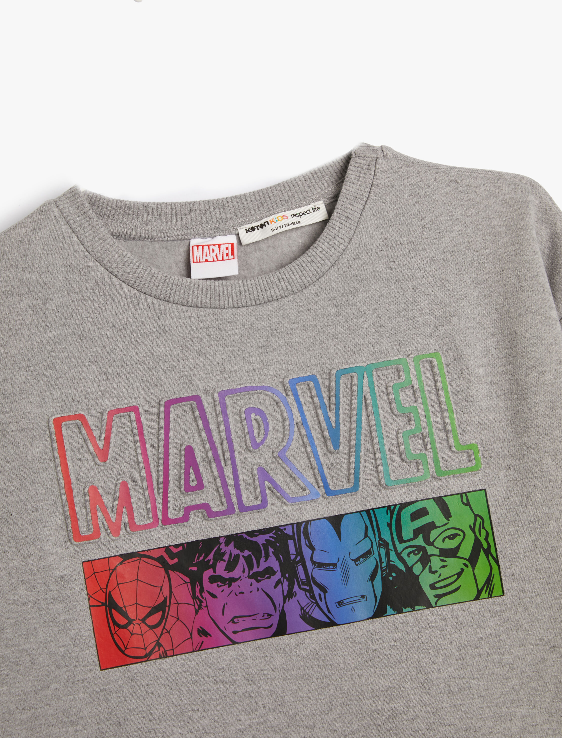  Erkek Çocuk Marvel Lisanslı Sweatshirt Kahramanlar Baskılı Şardonlu