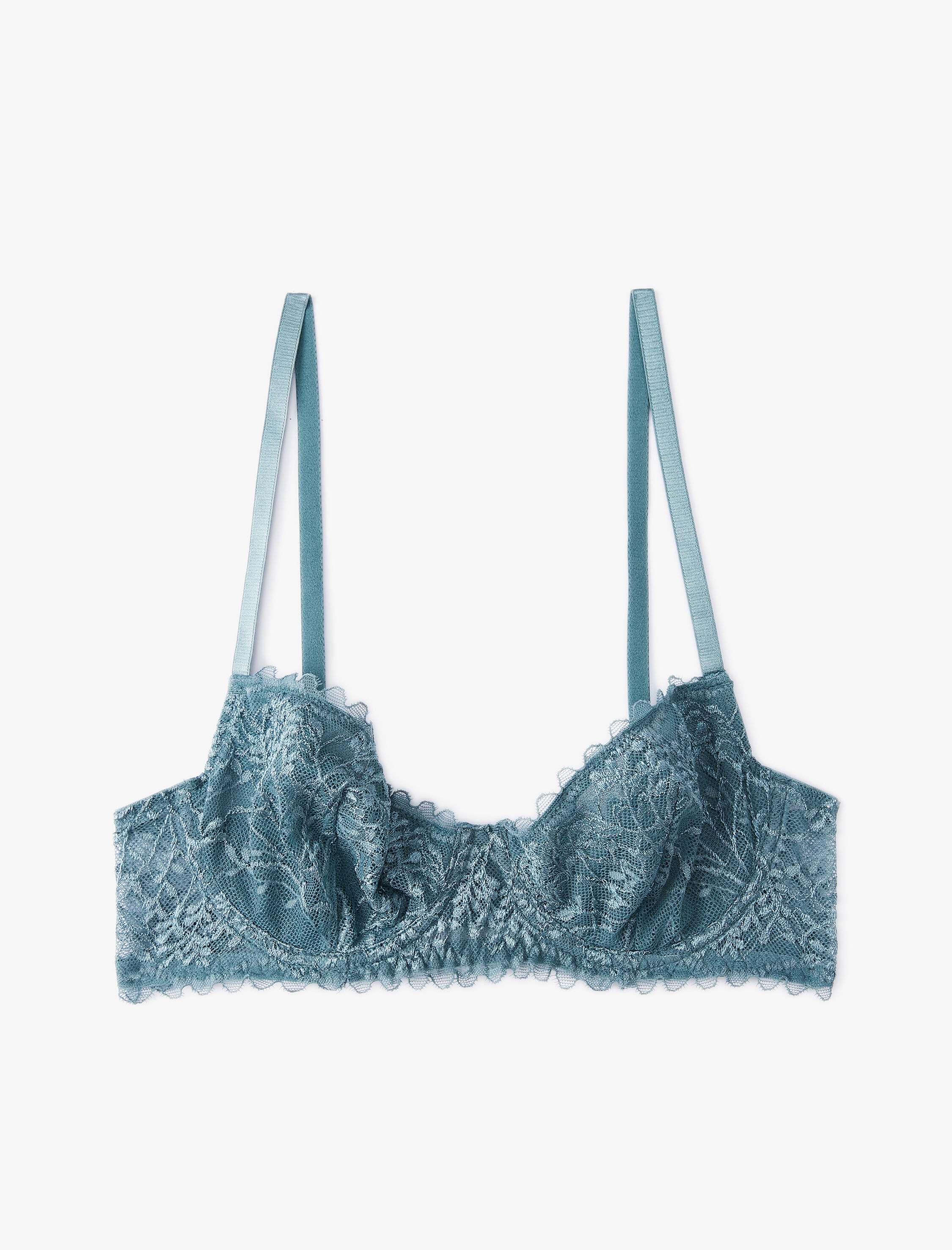   Dantelli Balenli Sütyen Dolgusuz Kaplı