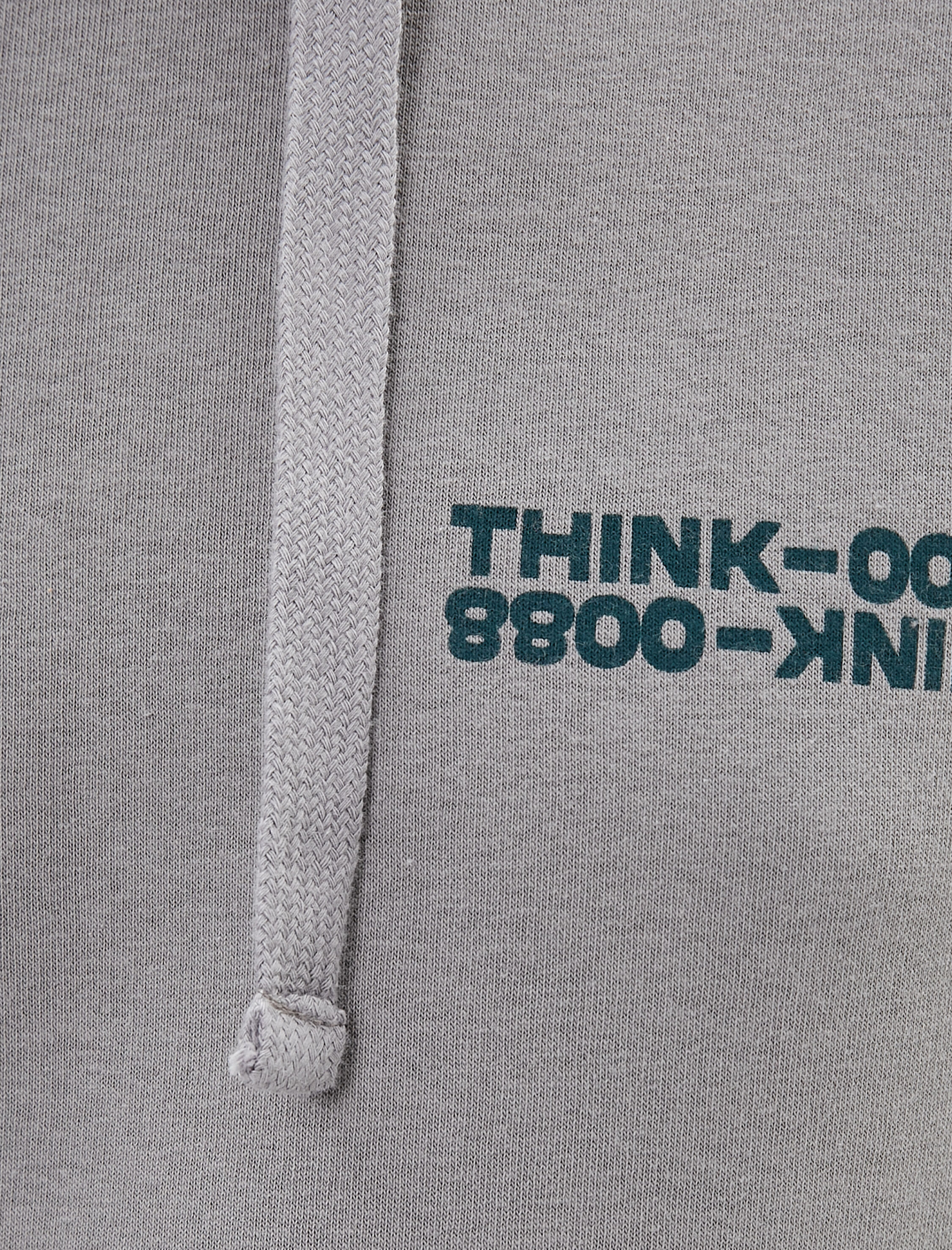   Oversize Hoodie Arkası Baskılı Kanguru Cep Detaylı Şardonlu