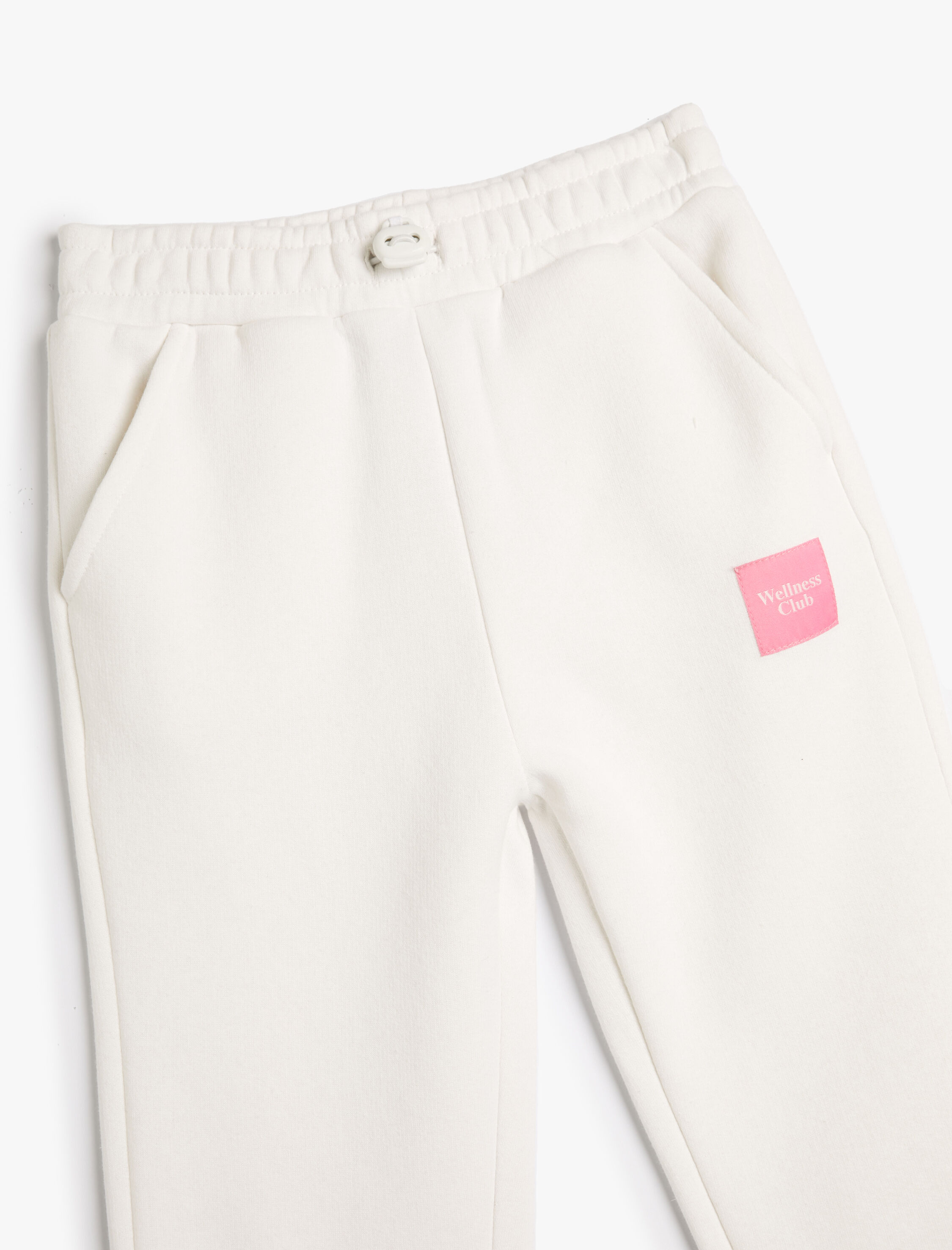  Kız Çocuk Jogger Eşofman Altı Etiket Detaylı Cepli Beli Lastikli Şardonlu