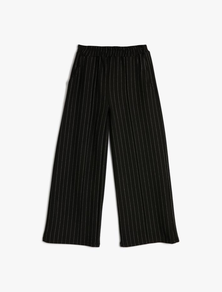 Kız Çocuk İspanyol Paça Pantolon Beli Lastikli