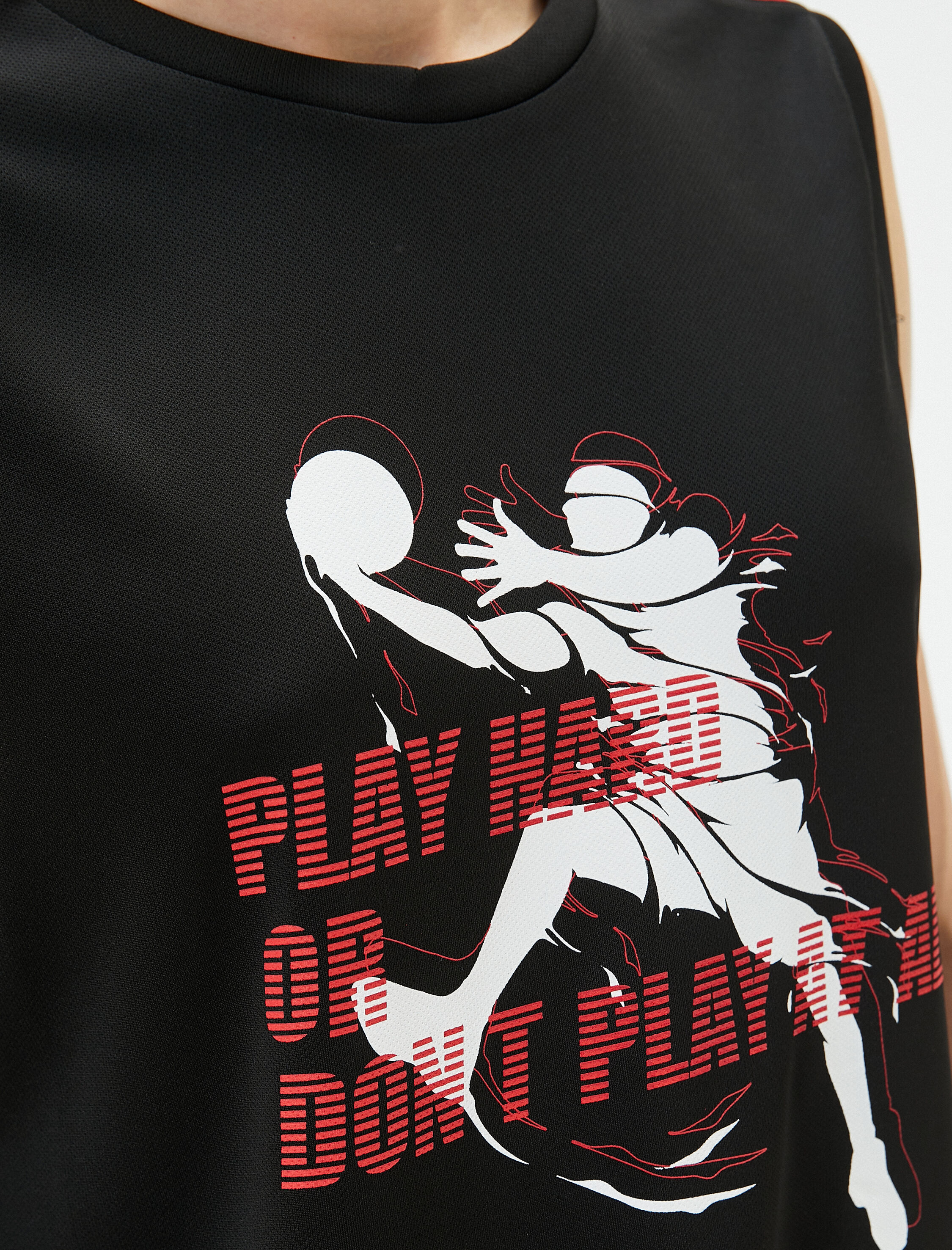   Sporcu Atleti Basketbol Baskılı Kolsuz Bisiklet Yaka