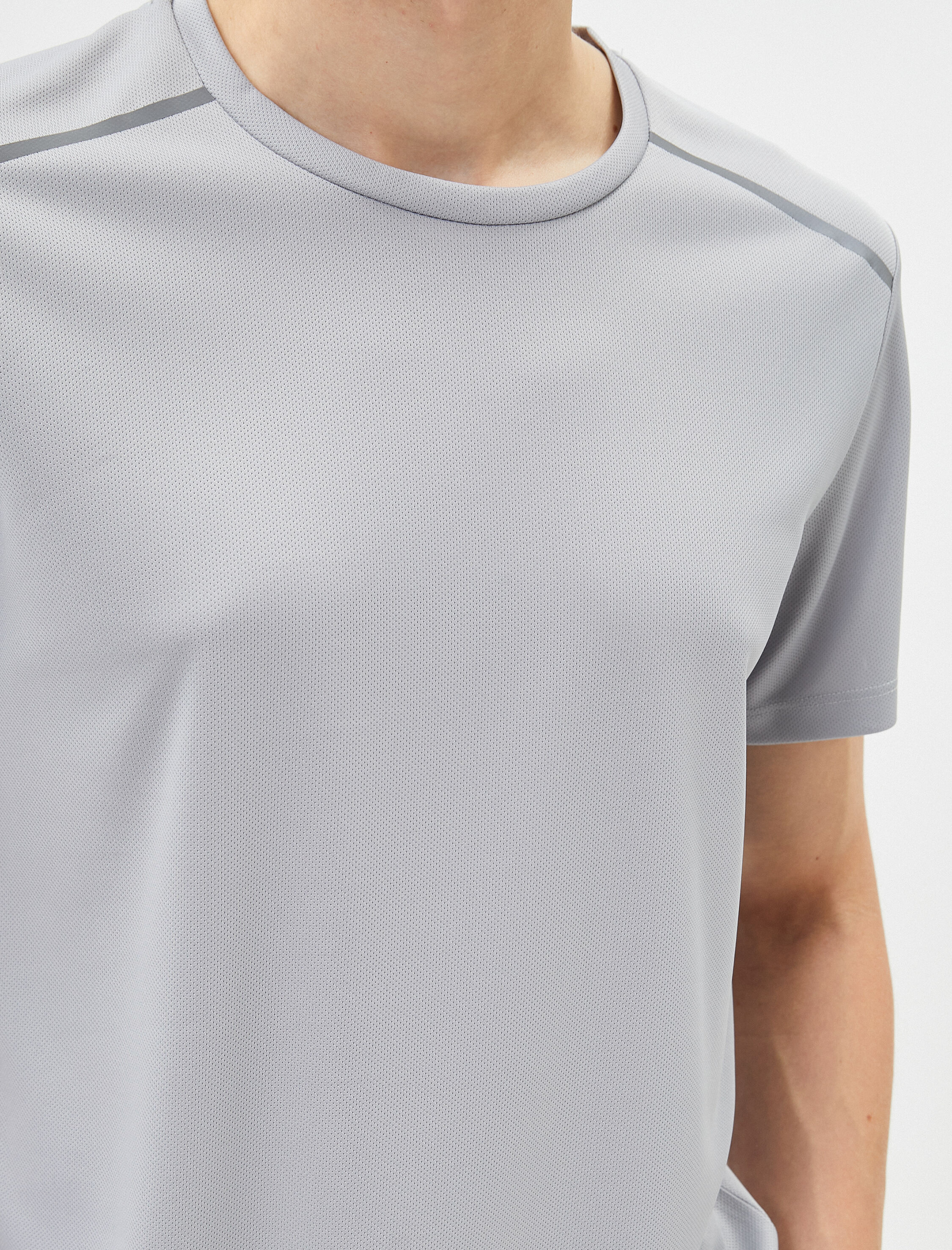   Spor Tişört Reflektör Baskılı Bisiklet Yaka Kısa Kollu