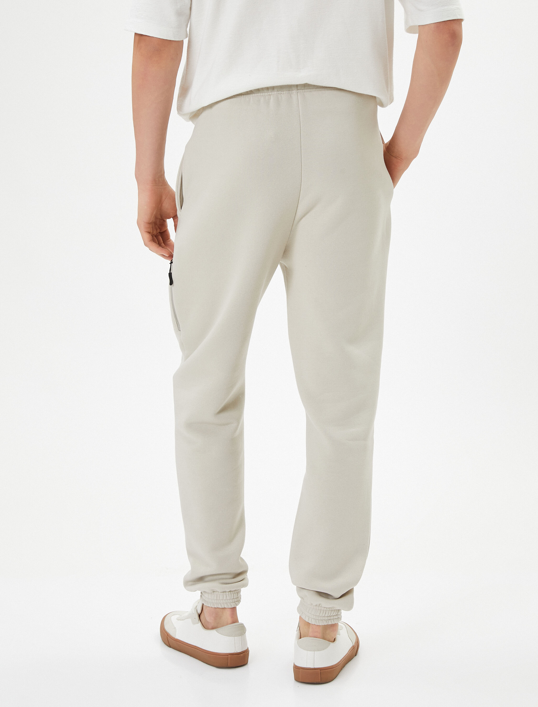   Jogger Eşofman Altı Beli Bağcıklı Fermuar Detaylı Cepli Şardonlu