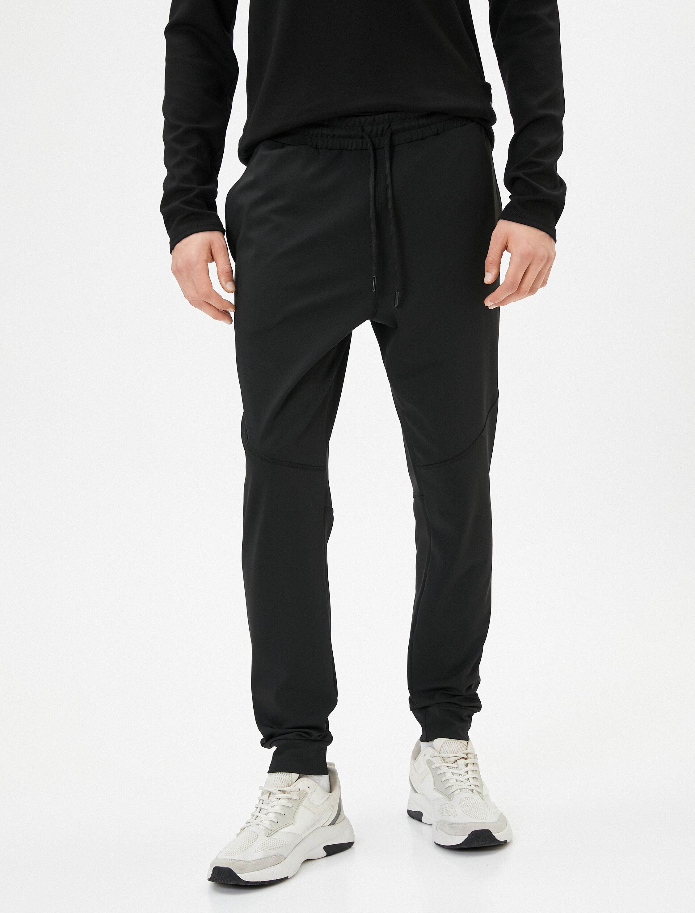   Spor Eşofman Altı Jogger Slogan Baskılı Beli Bağcıklı Dikiş Detaylı