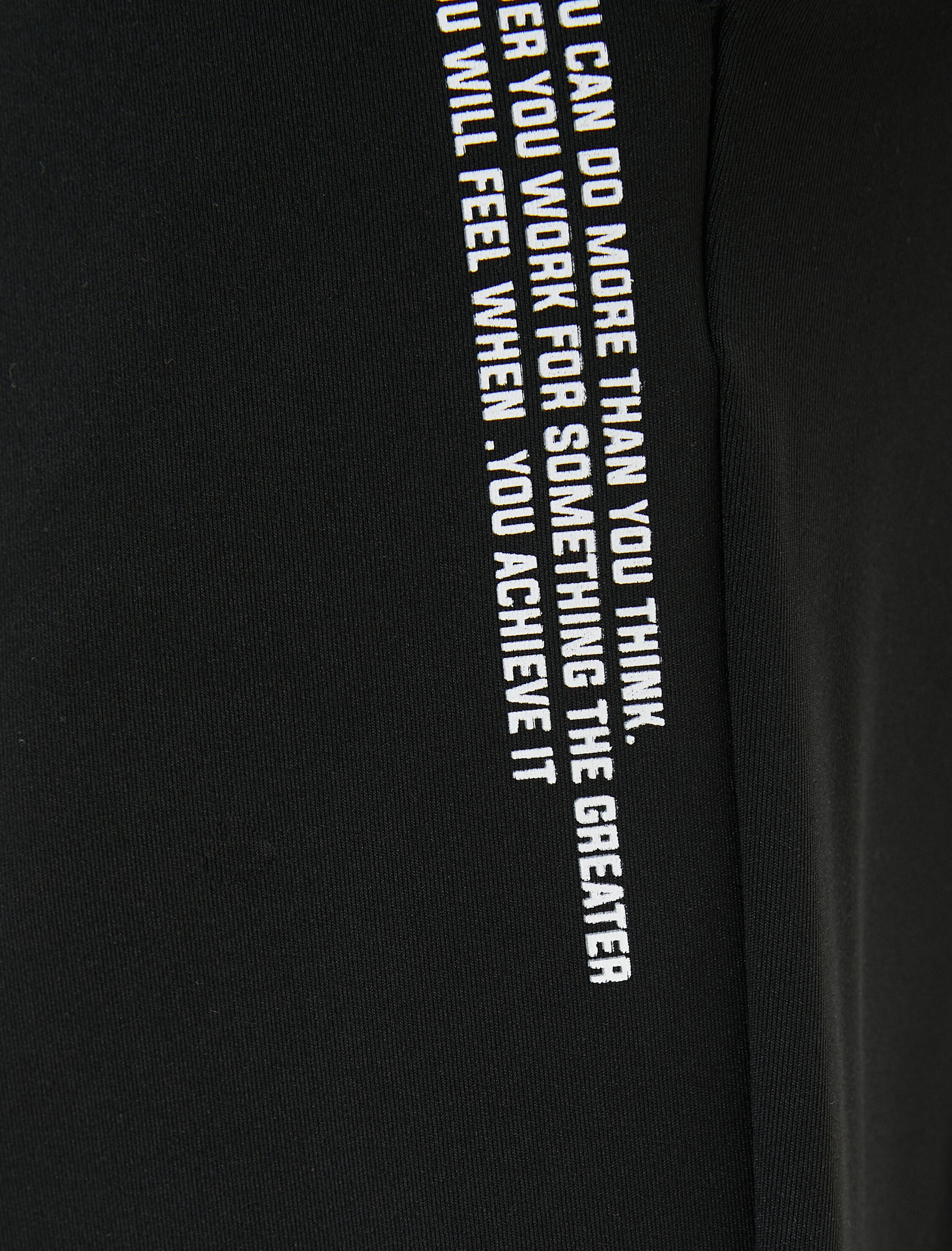   Spor Eşofman Altı Jogger Slogan Baskılı Beli Bağcıklı Dikiş Detaylı