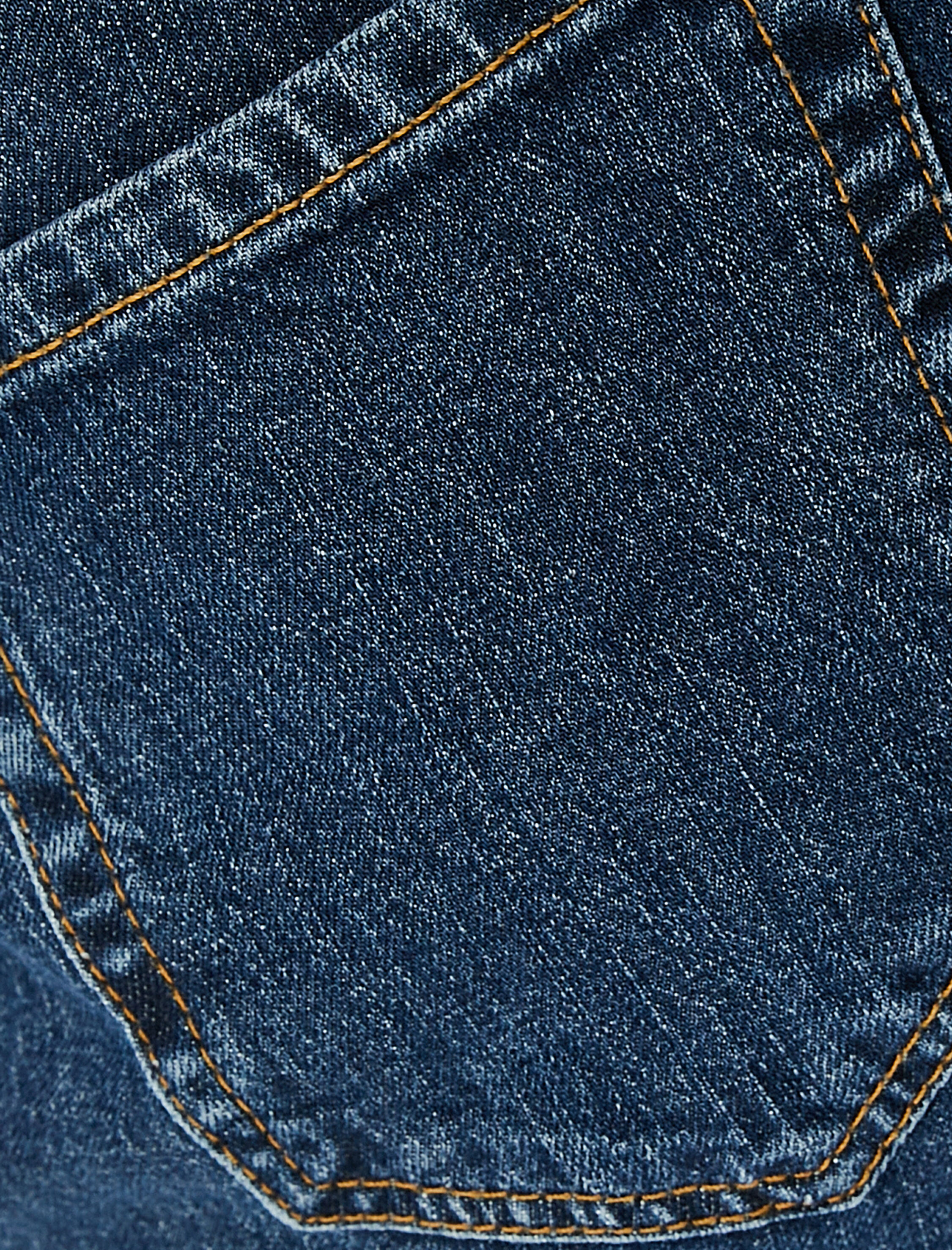   Straight Jean Kot Pantolon Yırtmaç Detaylı Pamuklu Cepli - Mom Jean