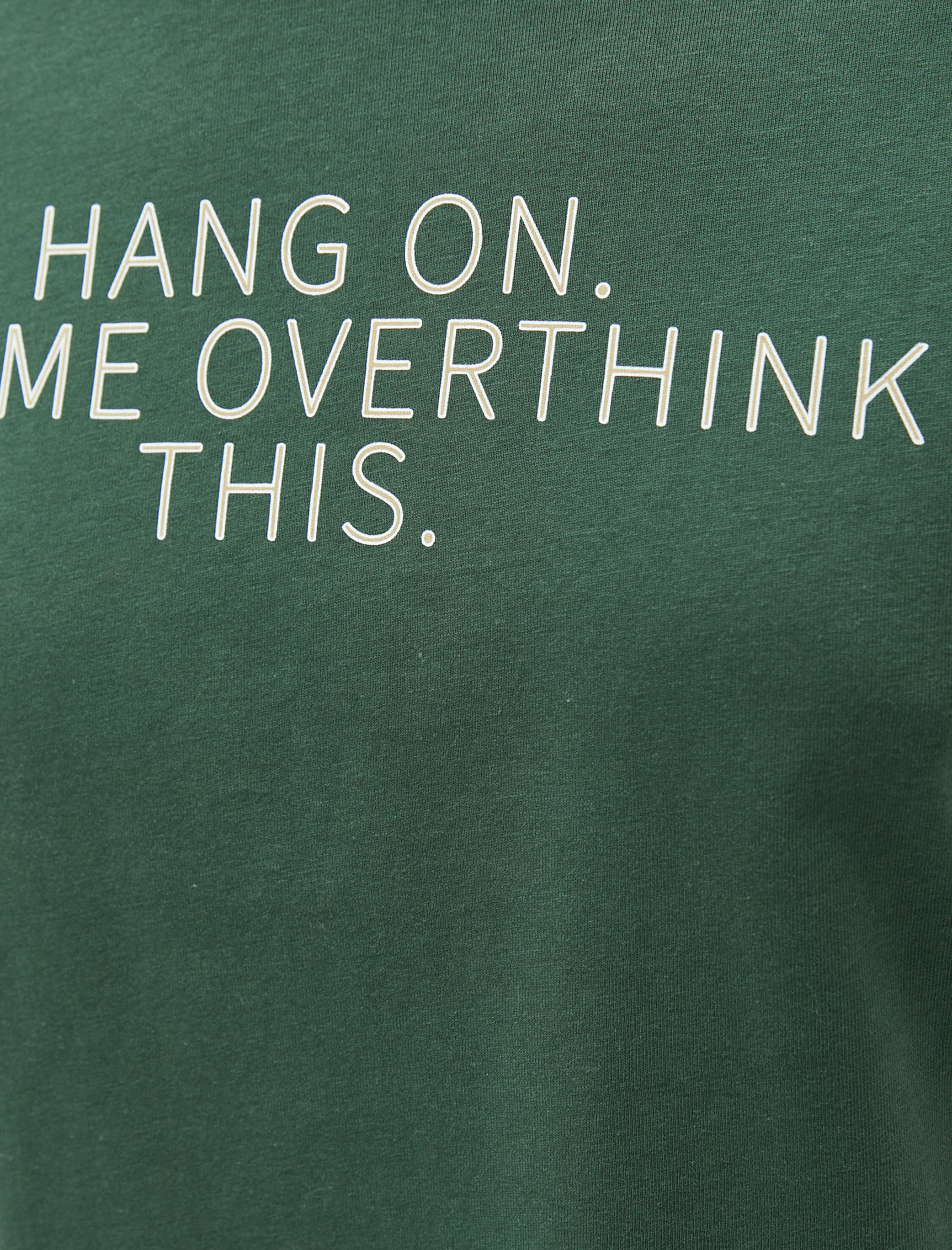   Slogan Baskılı Tişört Slim Fit Bisiklet Yaka Kısa Kollu