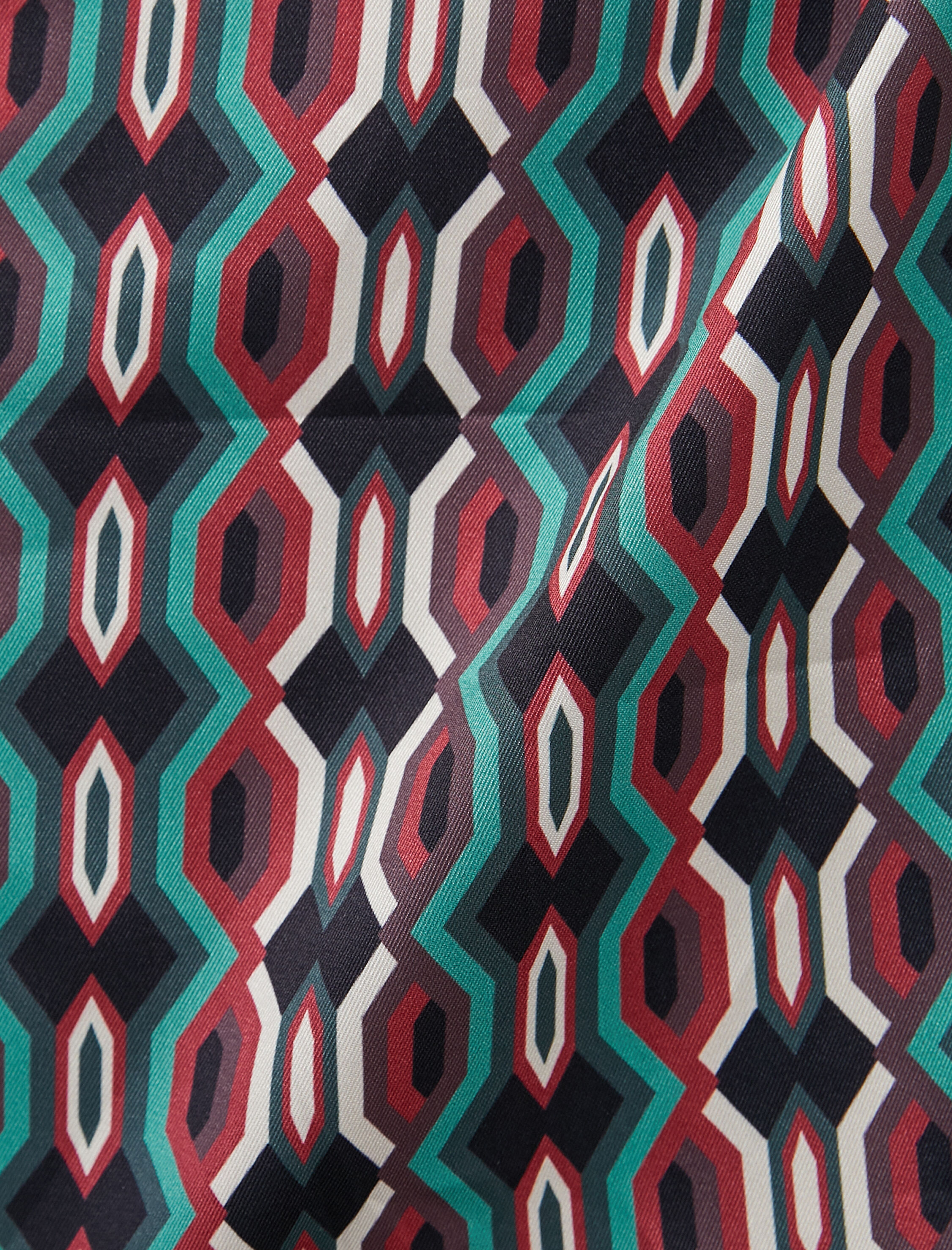   Melis Ağazat X Koton - Anvelop Geometrik Desenli Saten Elbise Fiyonk Detaylı