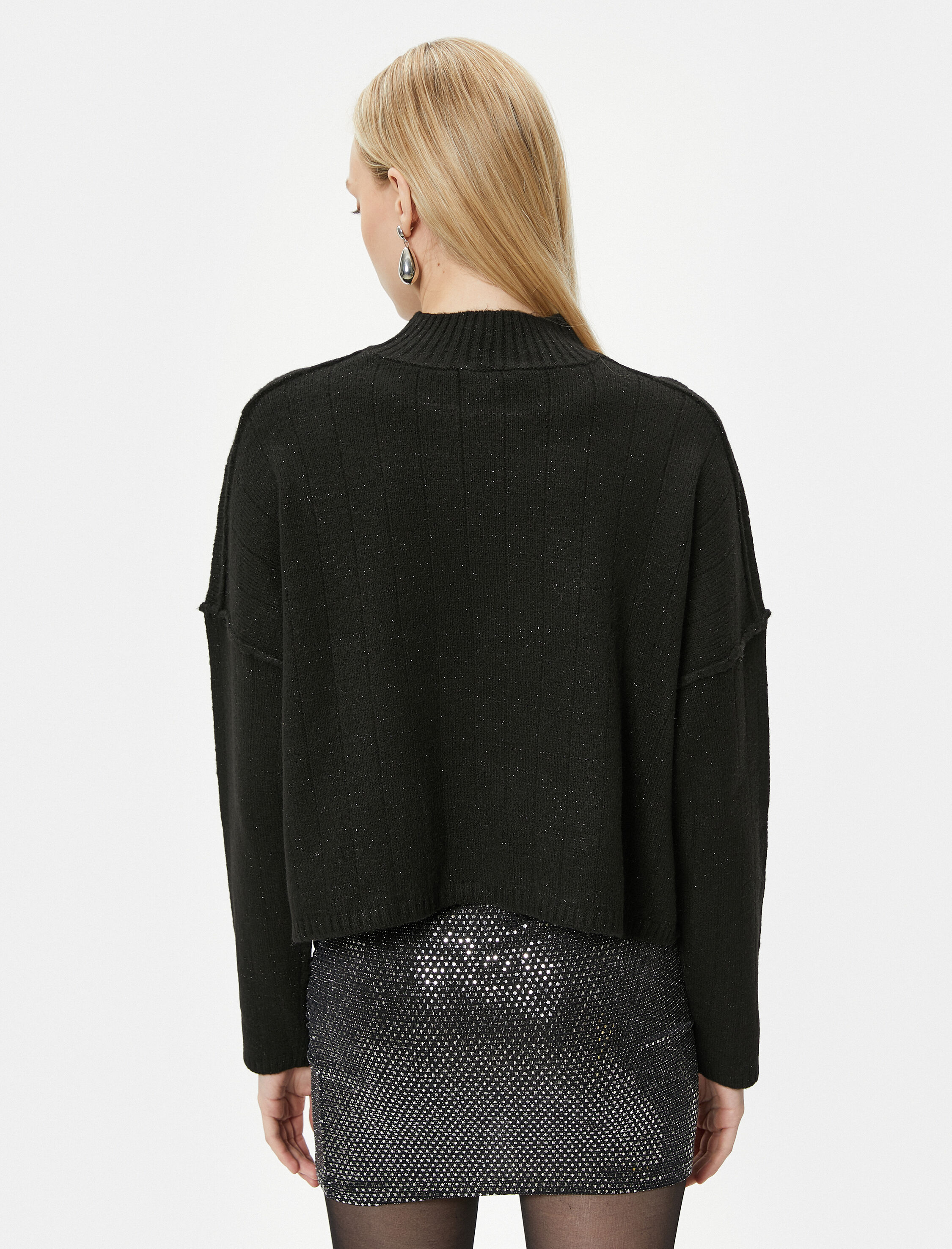   Taşlı Kazak Simli Dik Yaka - El Emeği Koleksiyonu