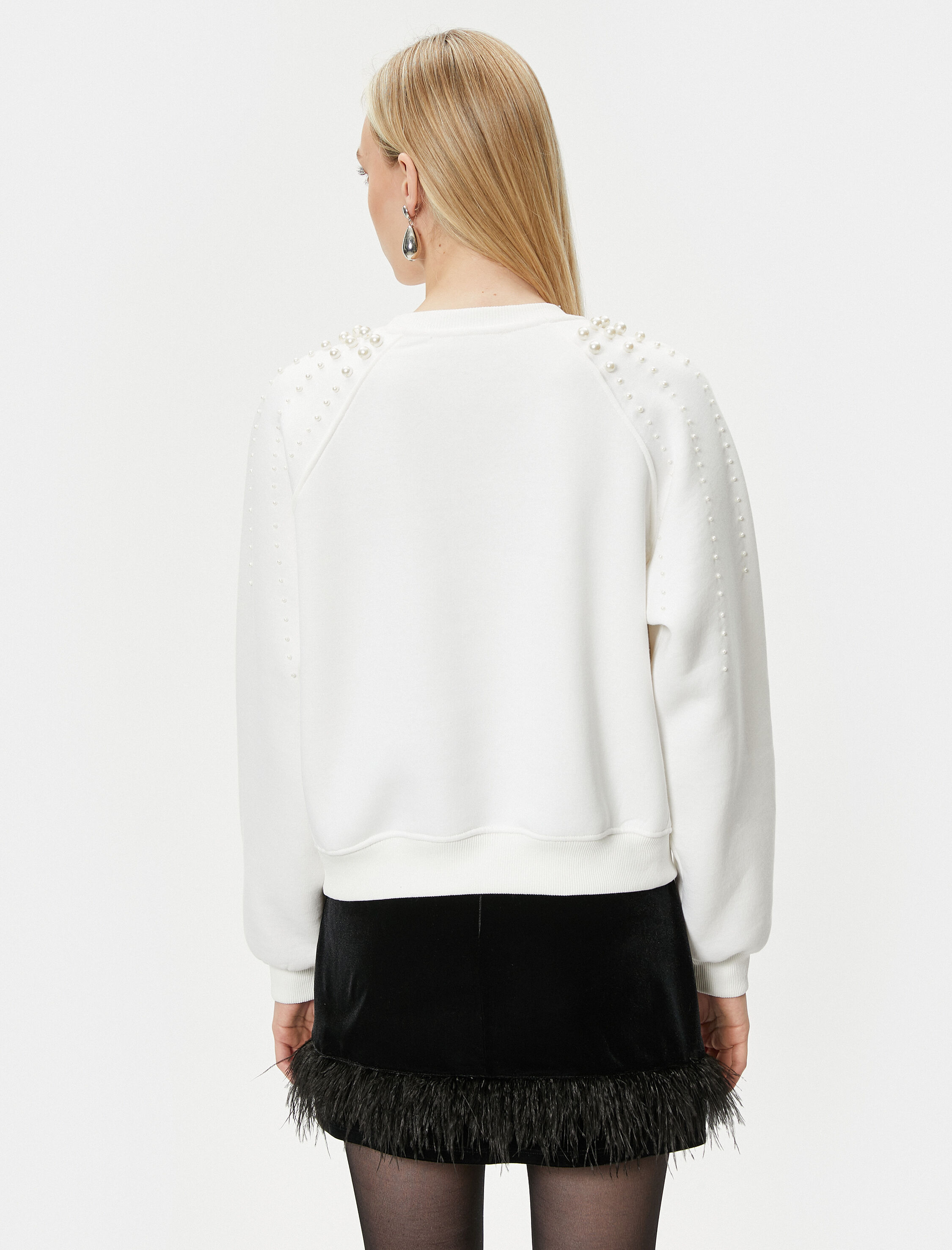   Bisiklet Yaka Sweatshirt İnci Detaylı - El Emeği Koleksiyonu