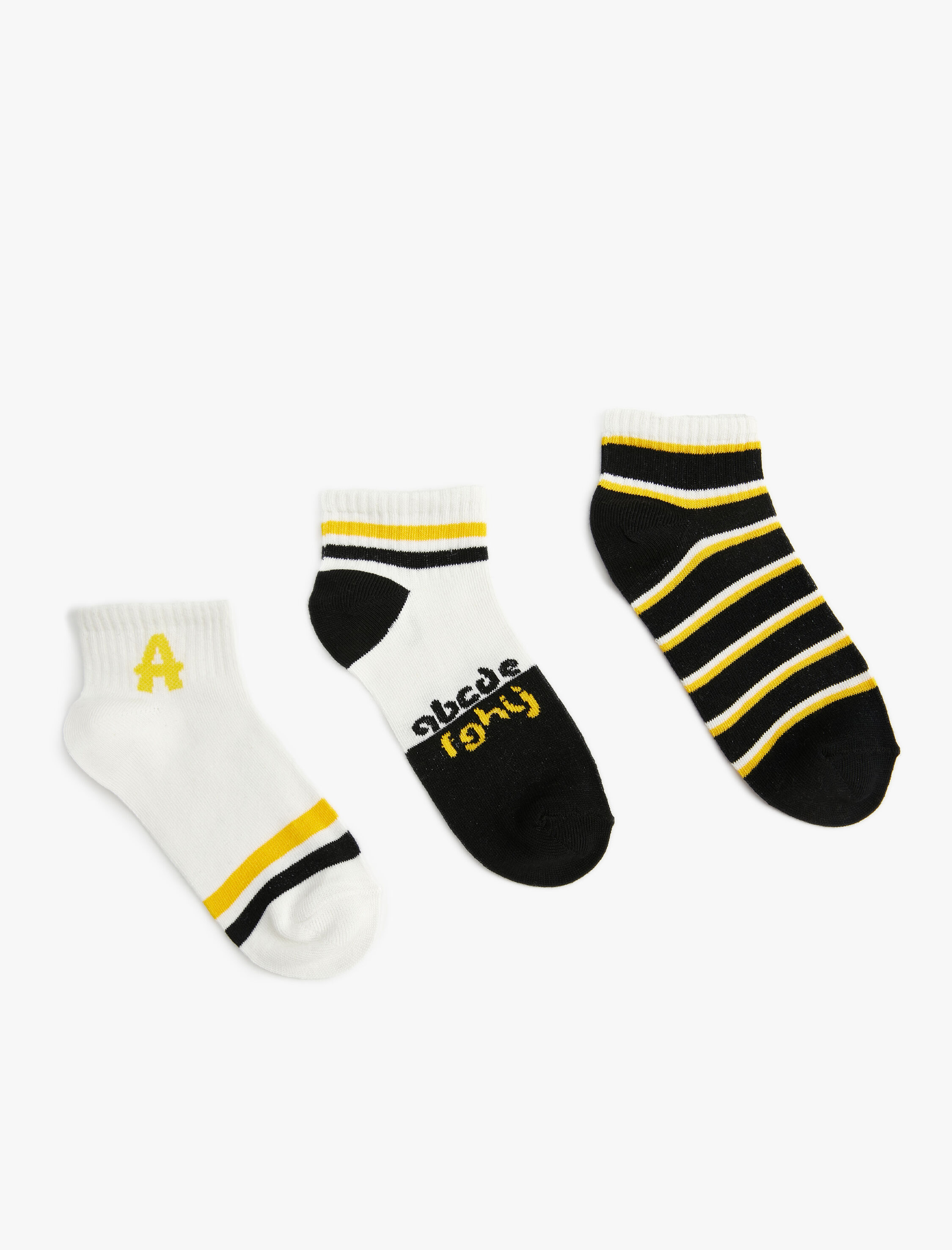  Erkek Çocuk 3'lü Patik Çorap Seti Desenli Pamuklu