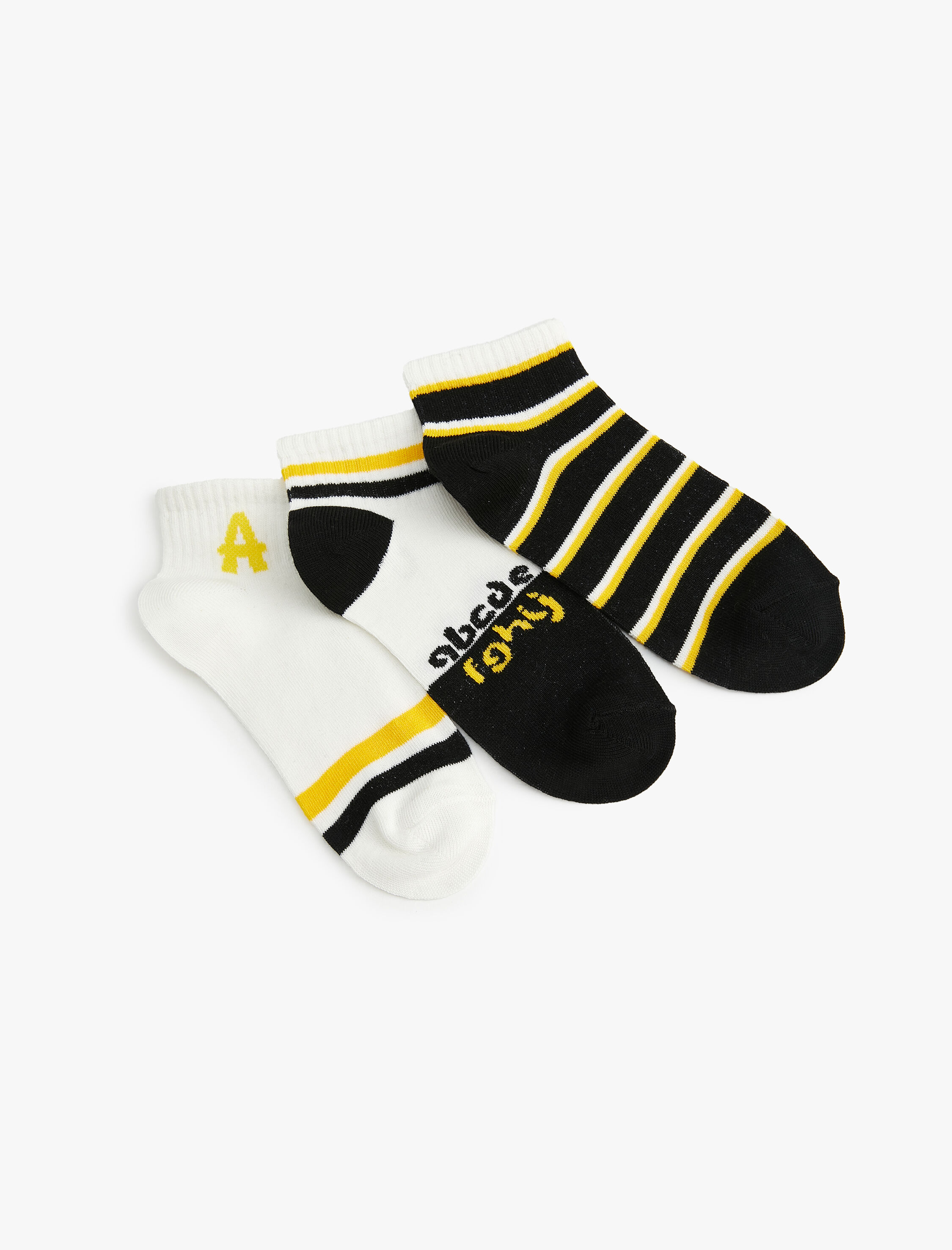  Erkek Çocuk 3'lü Patik Çorap Seti Desenli Pamuklu