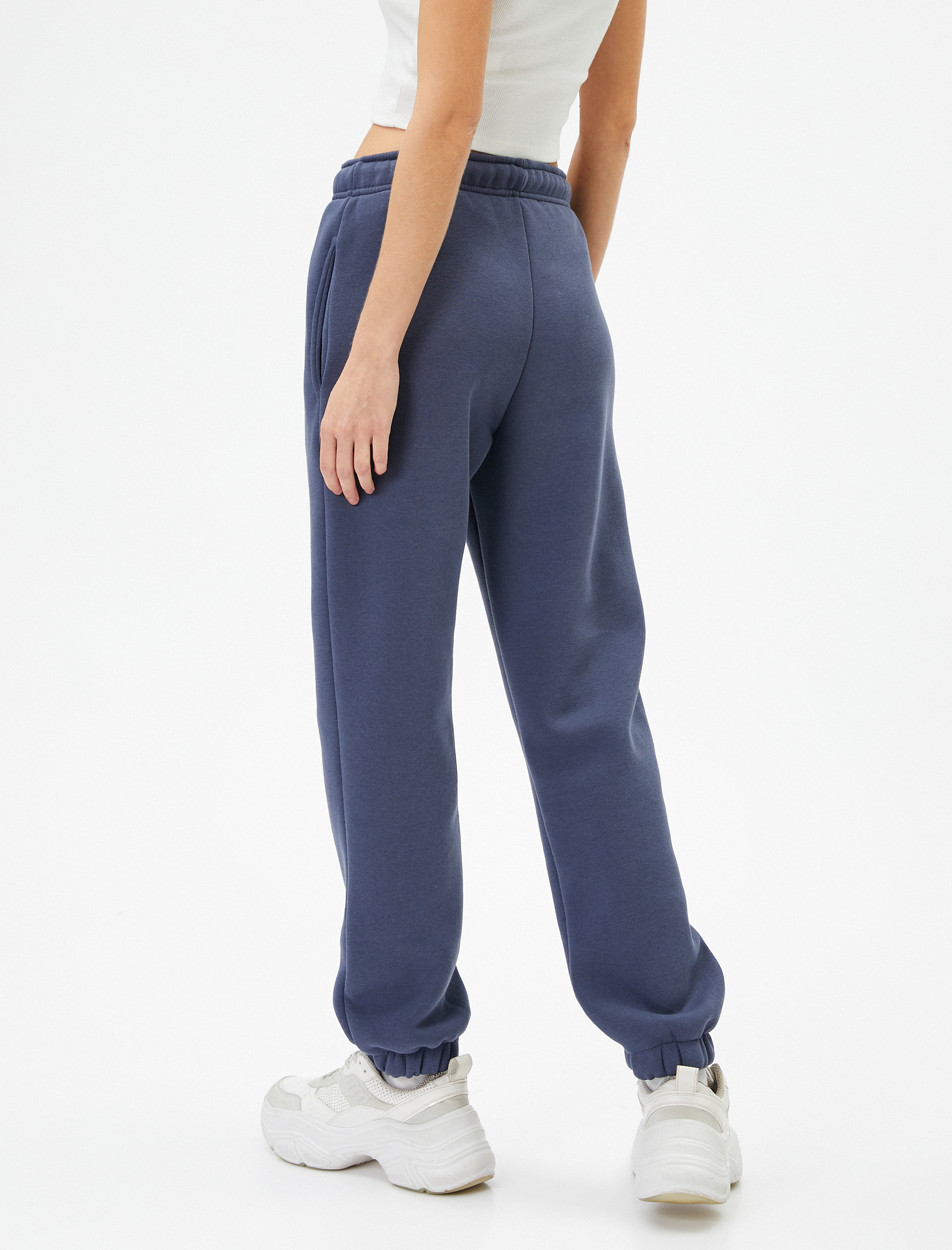   Şardonlu Jogger Eşofman Altı Beli Lastikli Bağcıklı Cep Detaylı