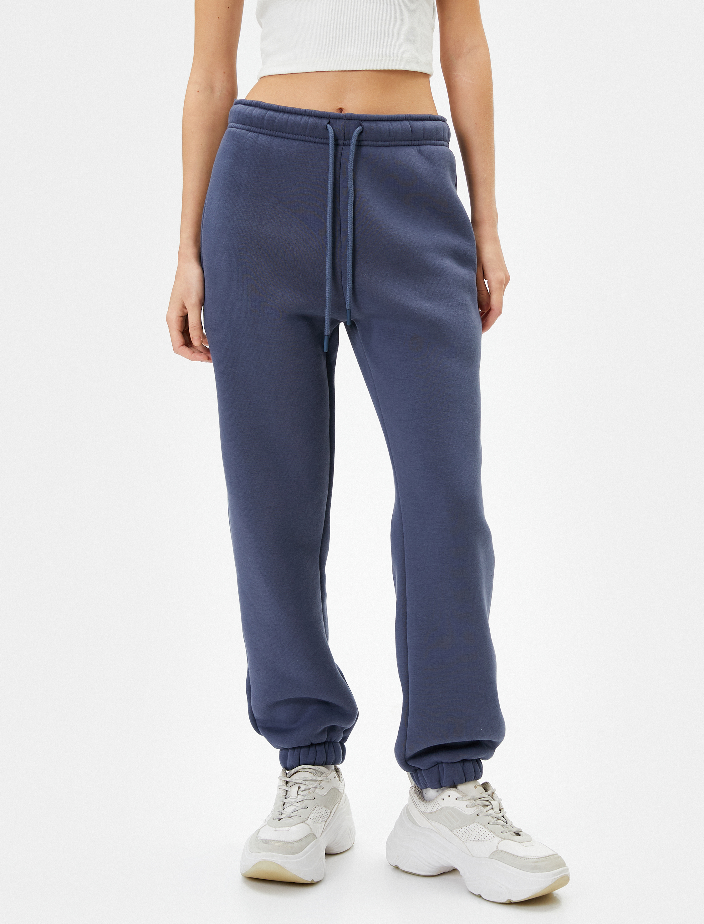   Şardonlu Jogger Eşofman Altı Beli Lastikli Bağcıklı Cep Detaylı