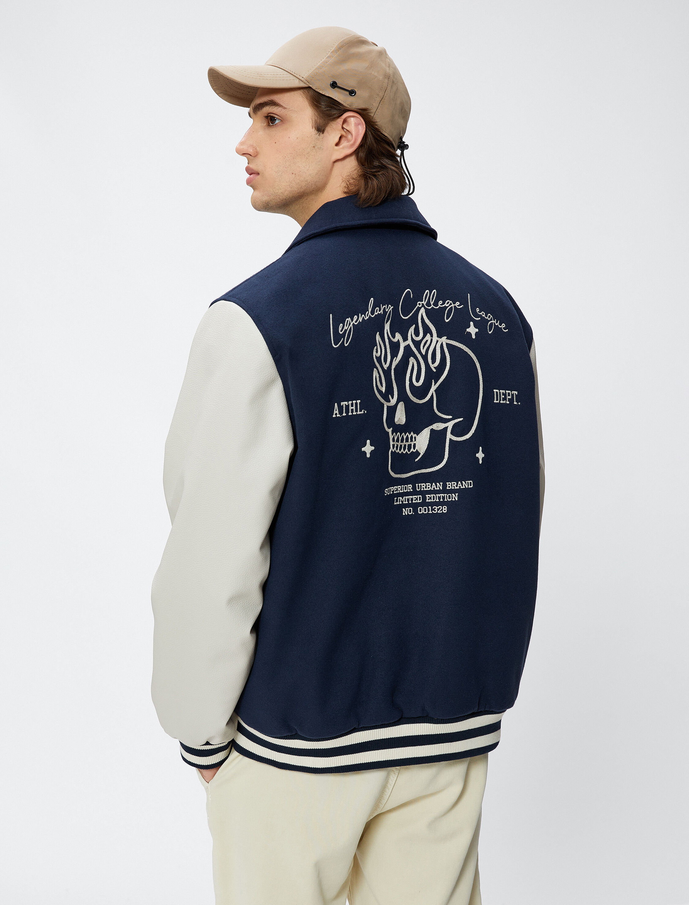   Kolej Ceket Klasik Yaka Kartal İşlemeli Cepli Çıtçıt Düğmeli