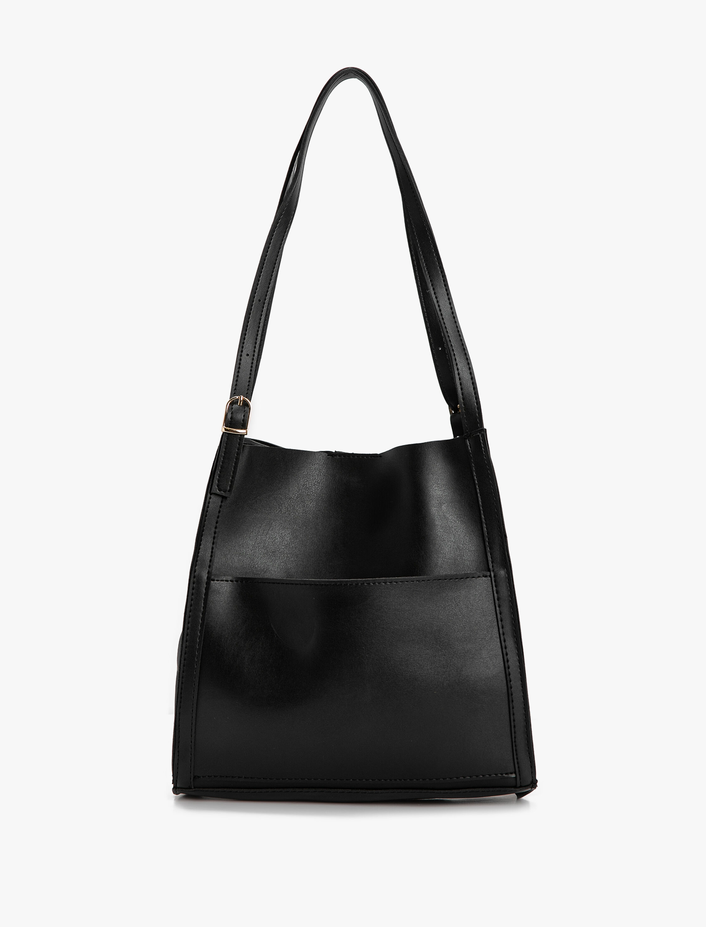  Kadın Tote Çanta Çift Askılı Çıtçıt Kapama Cepli