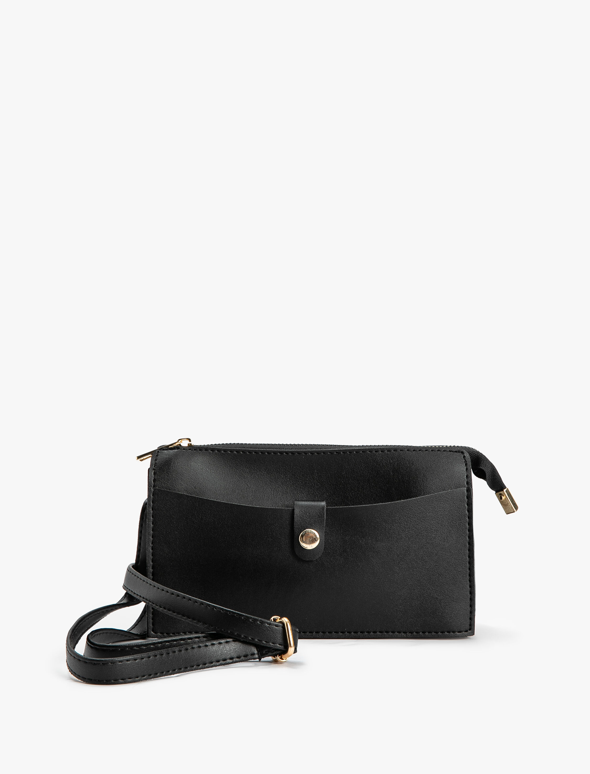  Kadın Çapraz Çanta Suni Deri Fermuarlı Çıtçıtlı