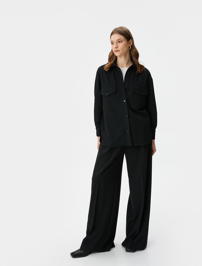  Gömlek Ceket Düğmeli Kapaklı Cepli