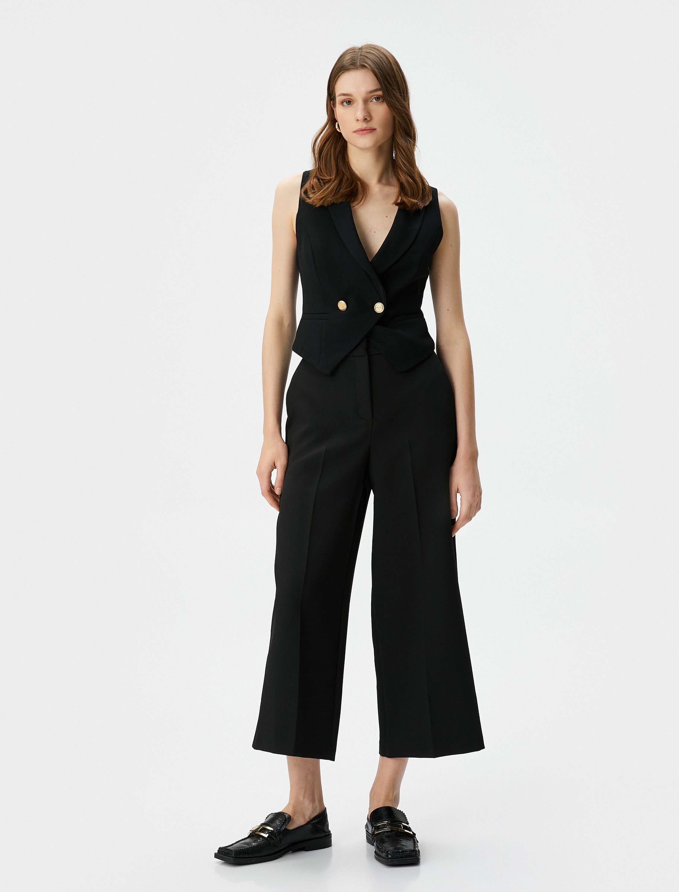   Culotte Pantolon Bol Paça Kumaş Yüksek Bel