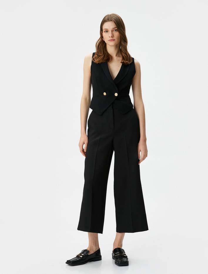  Culotte Pantolon Bol Paça Kumaş Yüksek Bel