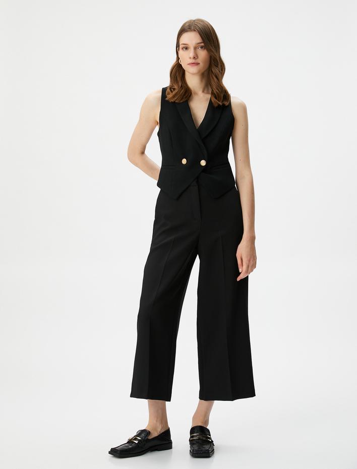  Culotte Pantolon Bol Paça Kumaş Yüksek Bel