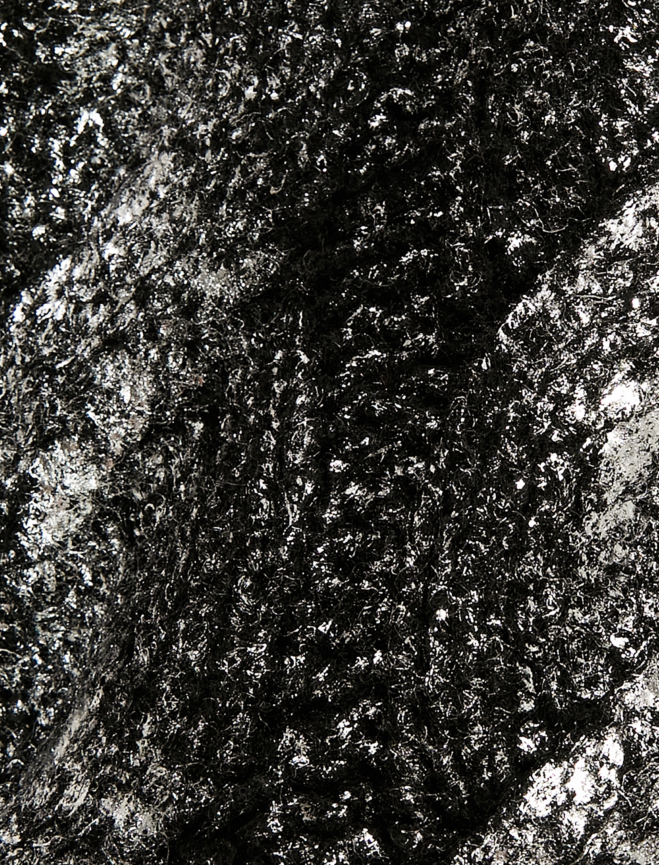   Parlak Varak Baskılı Kazak Örgü Desenli Uzun Kollu Bisiklet Yaka