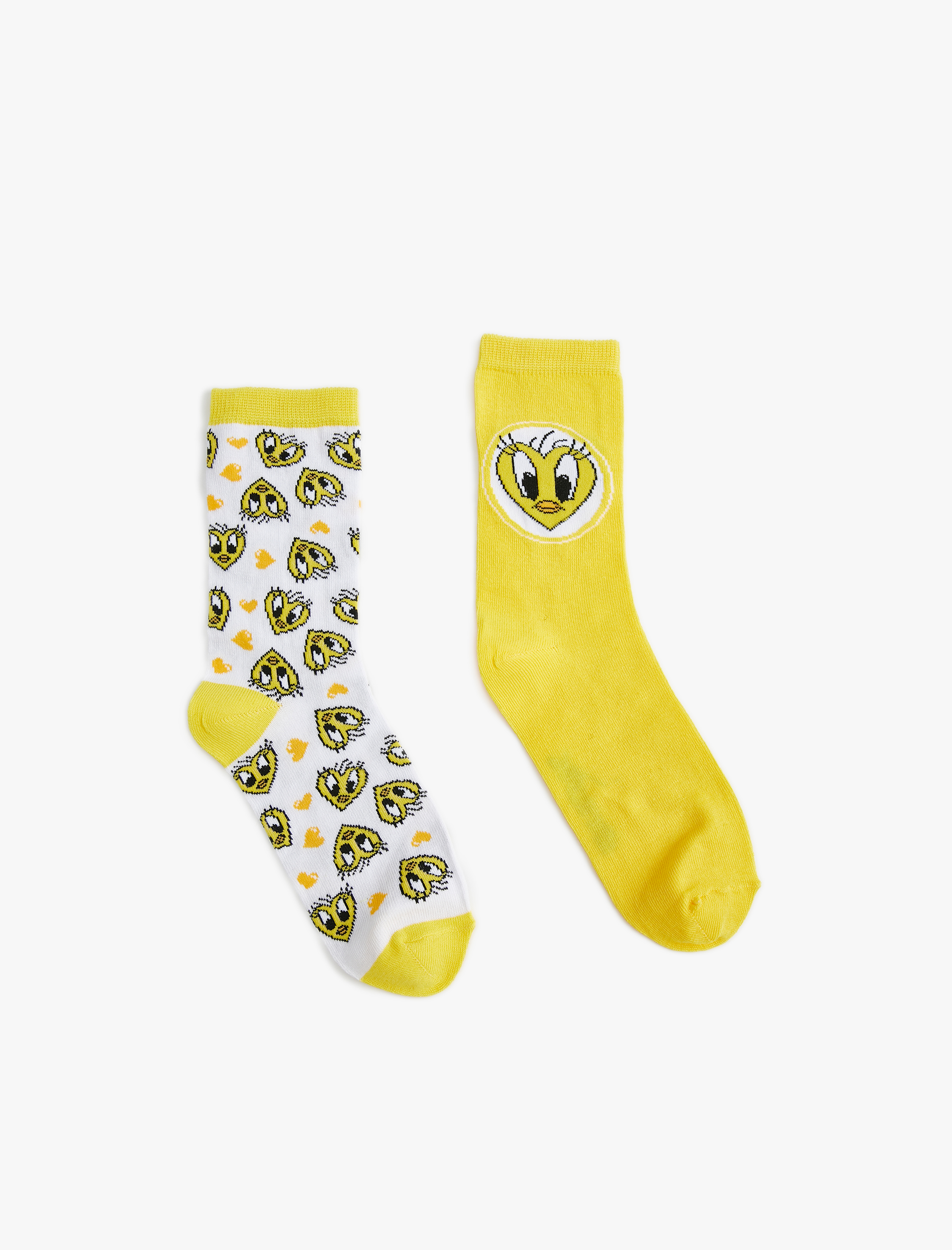  Kadın Tweety 2'li Soket Çorap Lisanslı Desenli