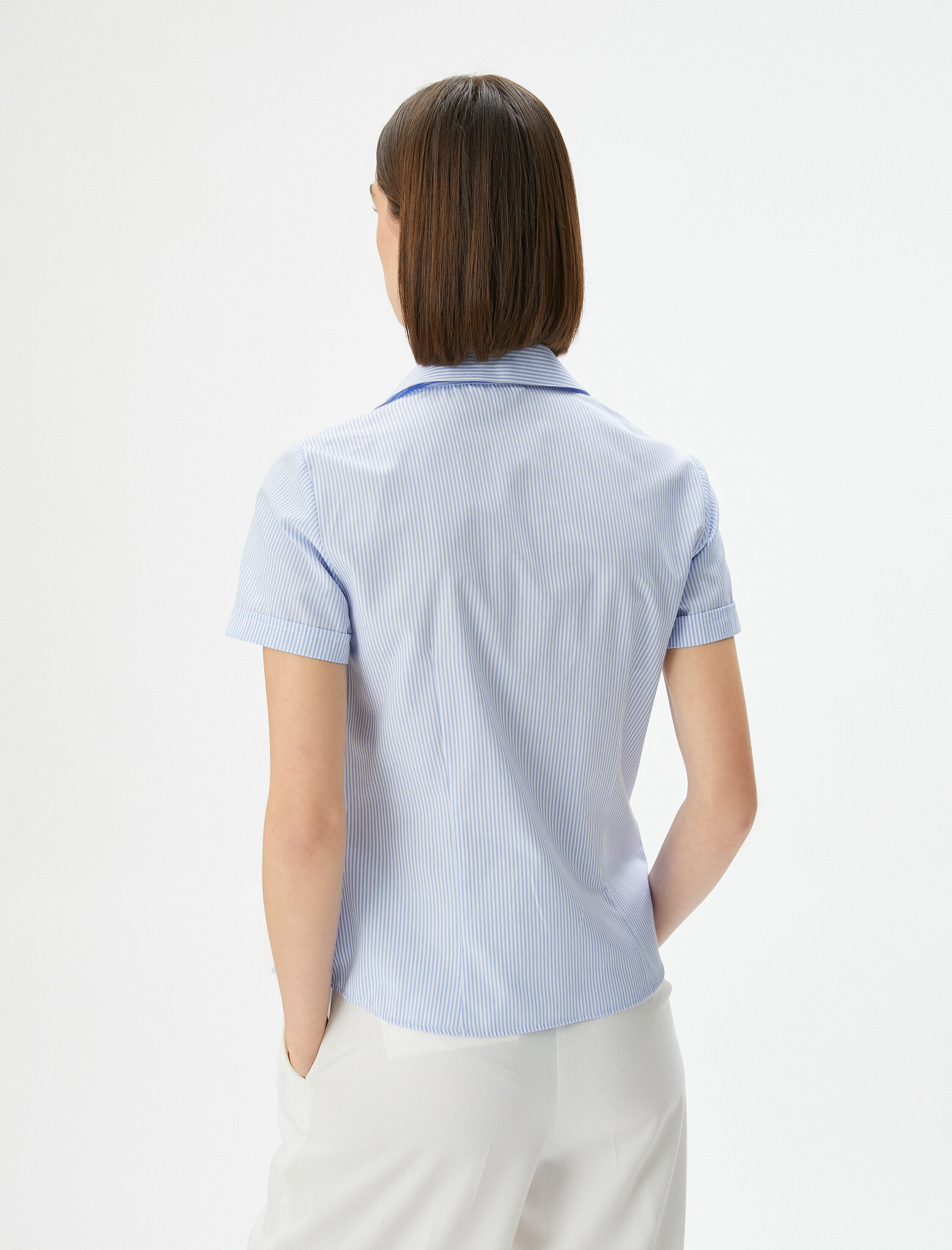   Kısa Kollu Gömlek Düğmeli Basic Slim Fit