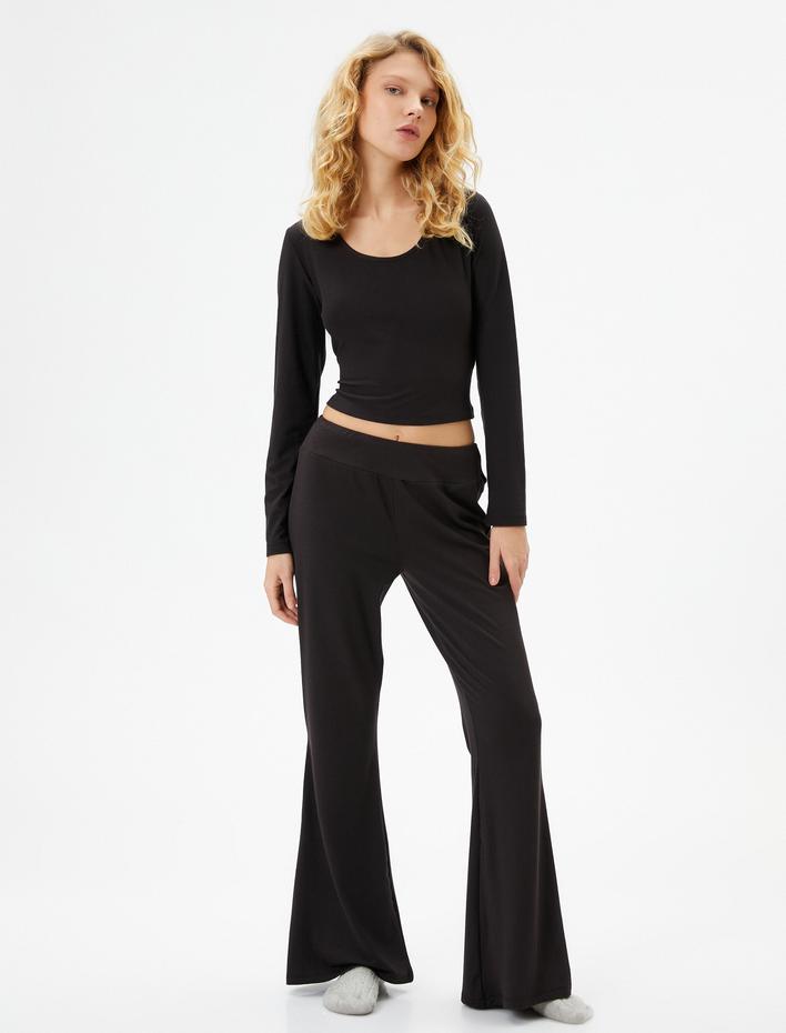  Pijama Altı İspanyol Paça Beli Lastikli