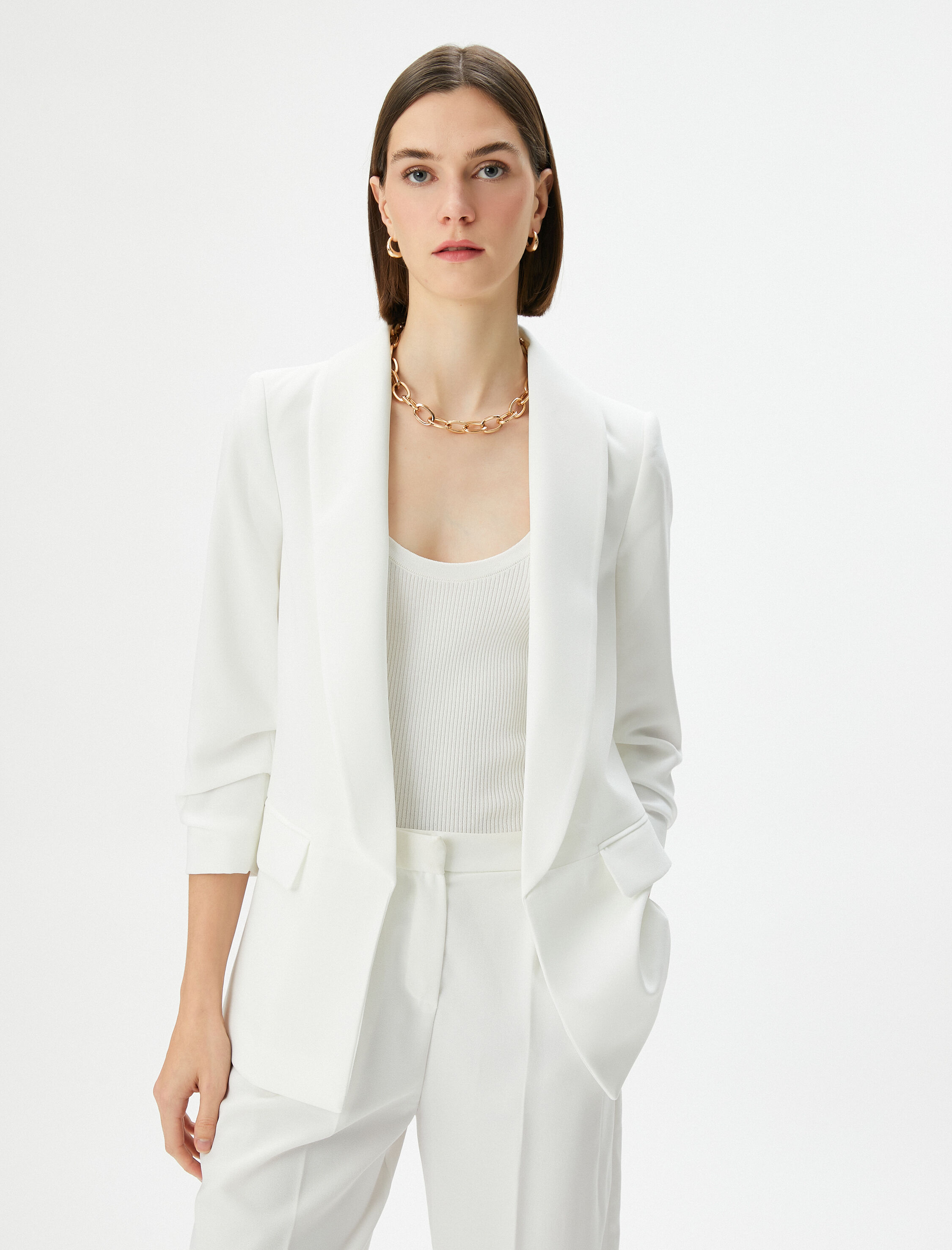   Blazer Ceket Şal Yaka Cepli Regular Fit